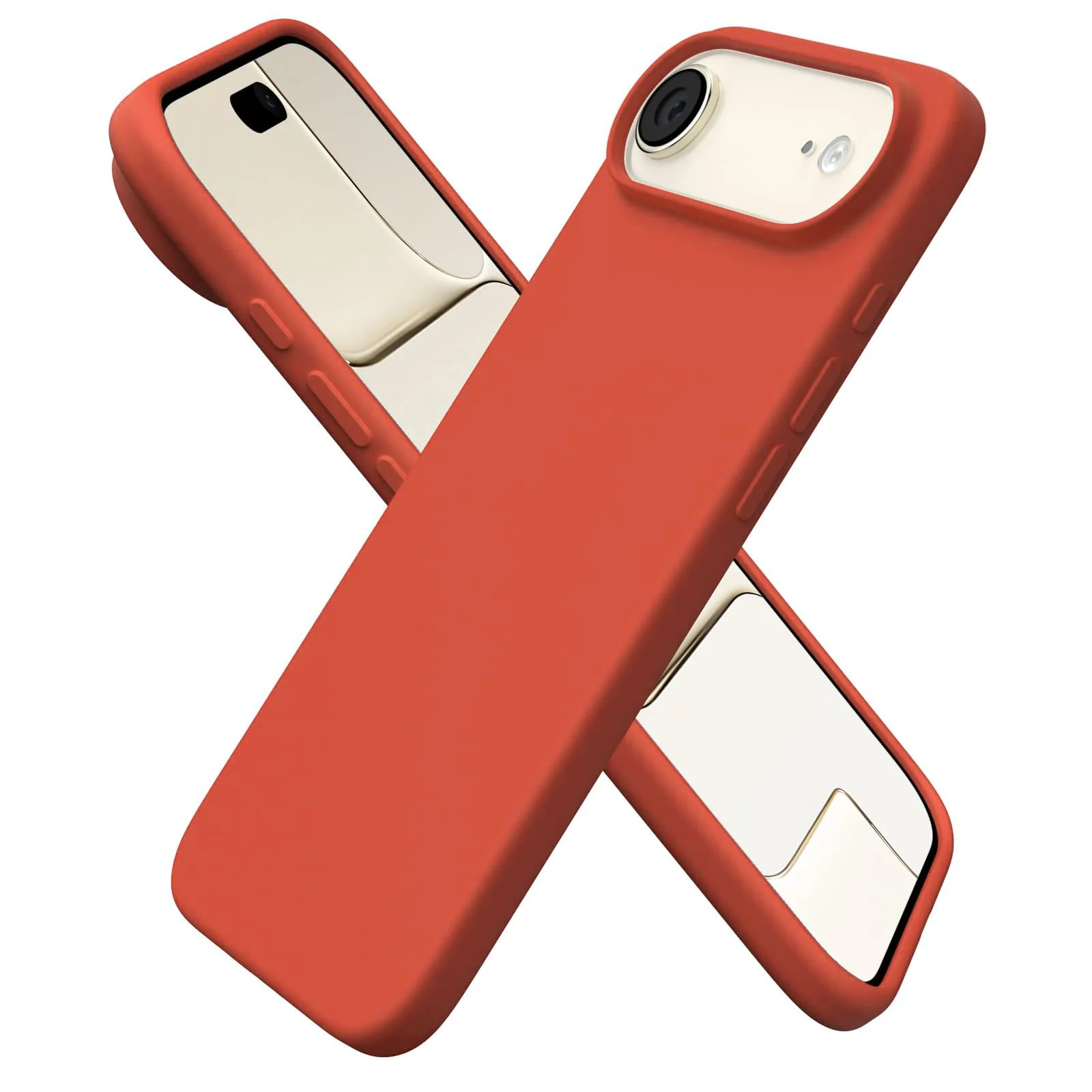 DL3 Mobilak Liquid Silicone Case for iPhone 17 Air 6.5-Inch, Supports wireless charging, Shock-absorbing protection, Scratch-resistant surface - Orange