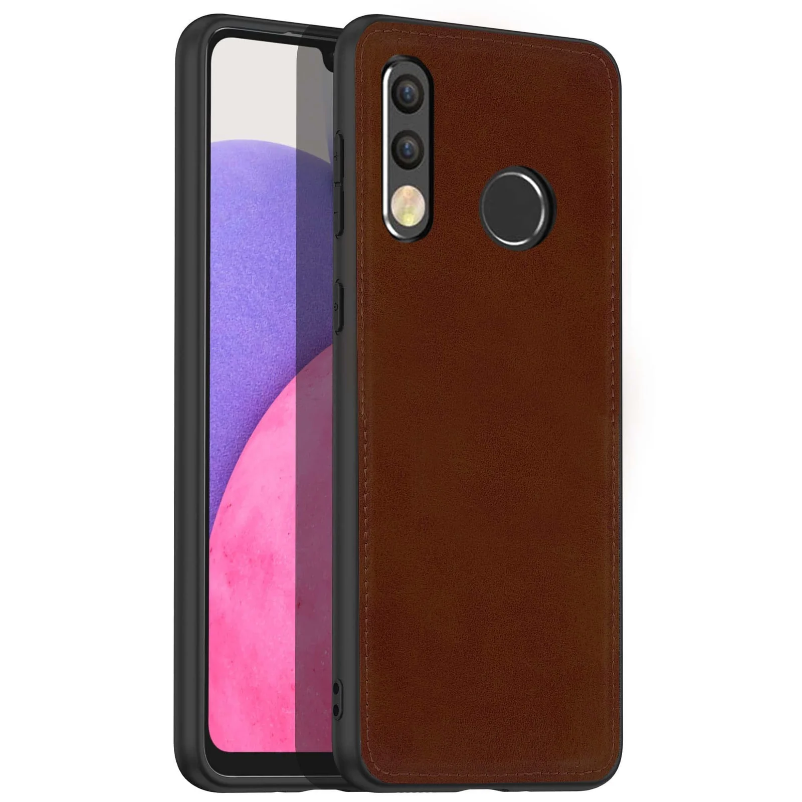 Dl3 Mobilak Case for Huawei P30 Lite/Nova 4E Leather Case,Anti-Drop, Anti-Shock, Non-Slip Texture,Simple Cell Phong Cover (Dark Brown)