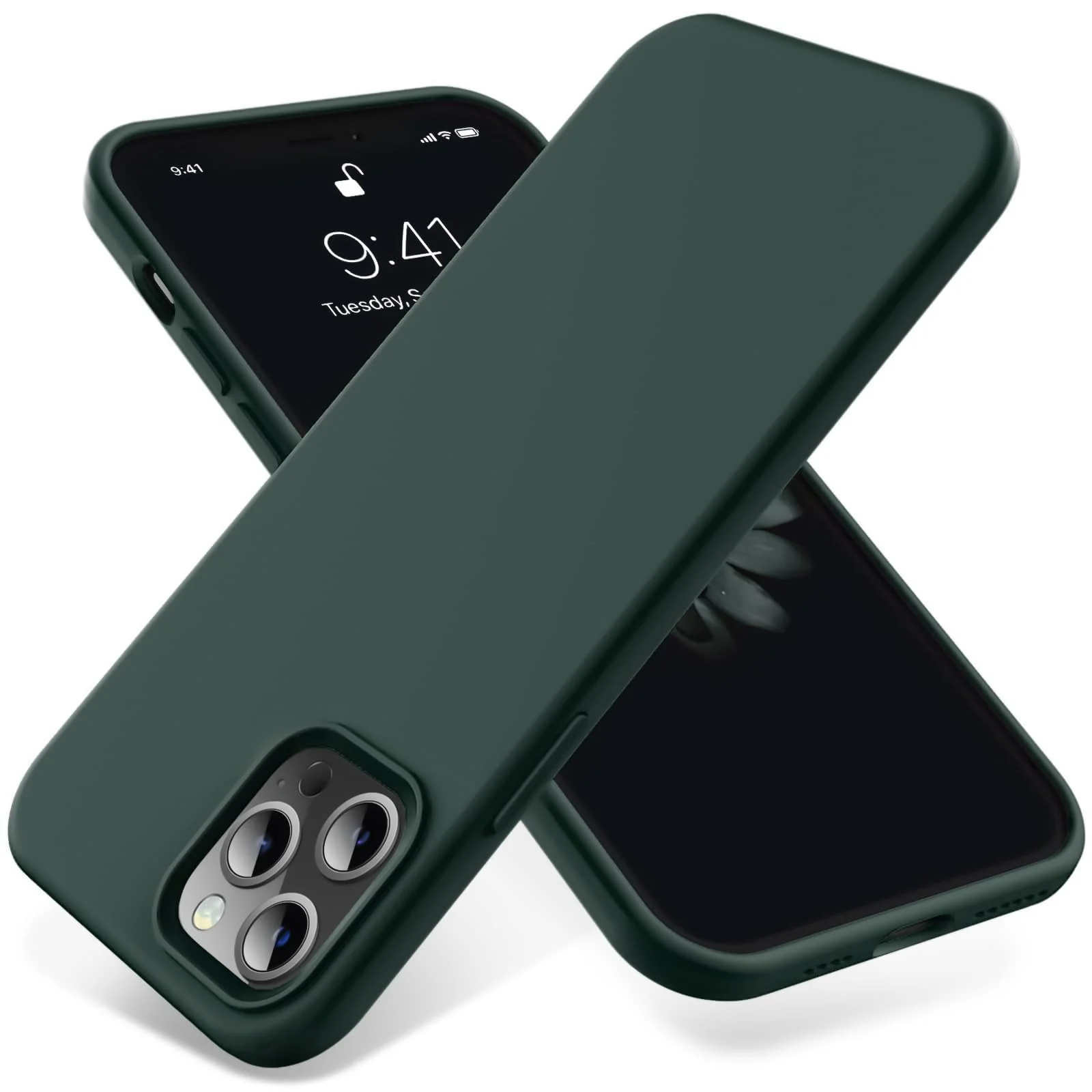 DL3 Mobilak Liquid Silicone Case for iPhone 15 Pro, Supports wireless charging, Shock-absorbing protection, Scratch-resistant surface - A.Green