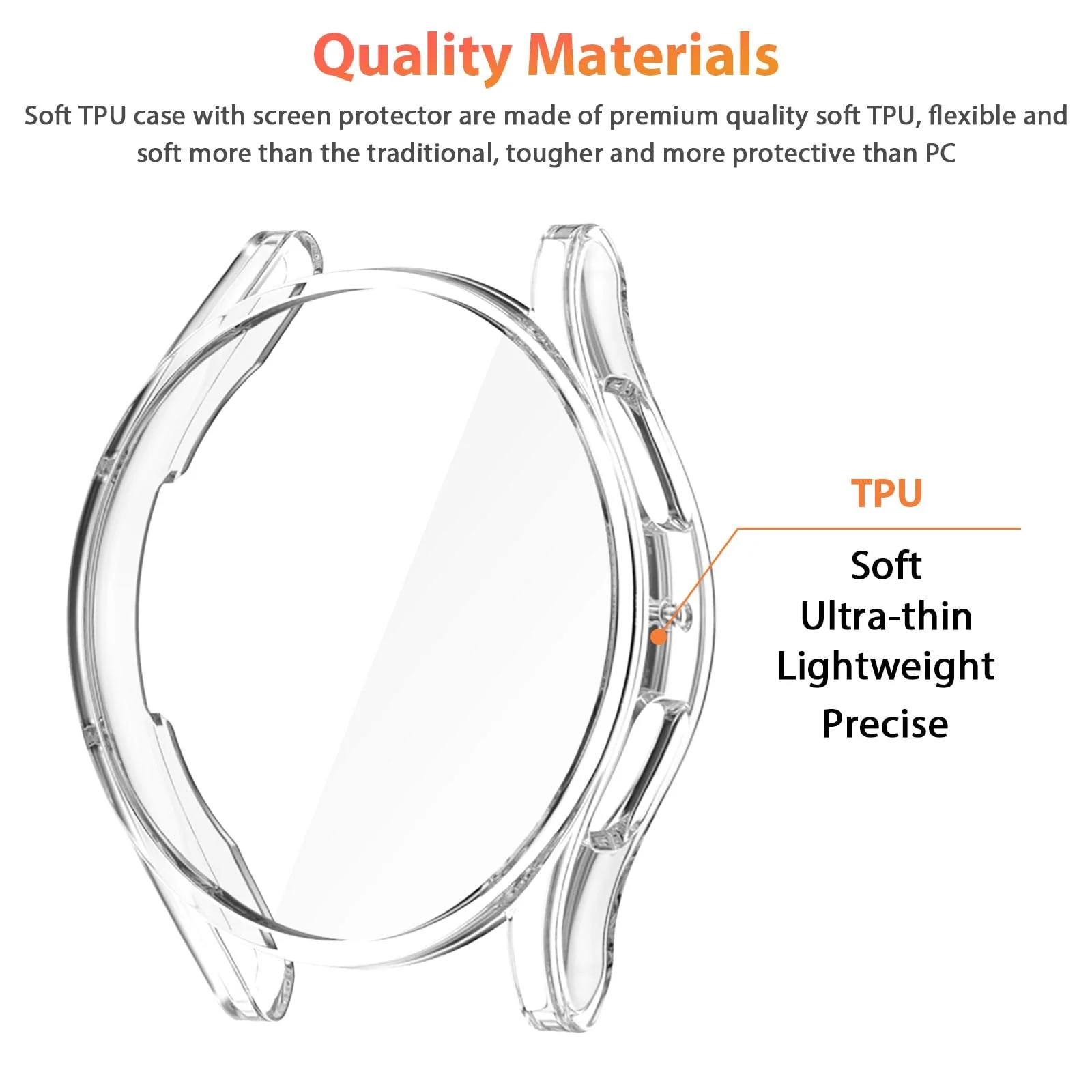 DL3 Mobilak Case Compatible with Samsung Galaxy Watch 4 44mm 2021 & Watch 5 44mm 2022 Case All-Around Screen Protector Watch Soft TPU Shockproof Cover Slim Guard Thin Bumper Protector - Clear