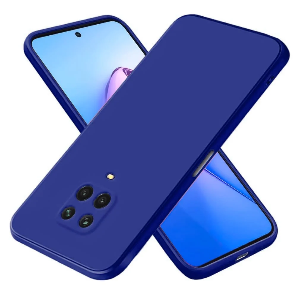 DL3 Mobilak Soft Silicone Protective Case for Xiaomi Redmi Note 9S / 9 Pro / 9 Pro Max with Microfiber Lining and Shockproof Design - Pepsi