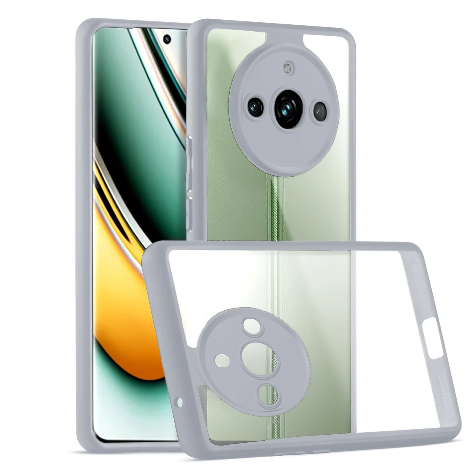 DL3 Mobilak Clear Protective Case for realme 11 Pro 5G / realme 11 Pro Plus 5G - Gray