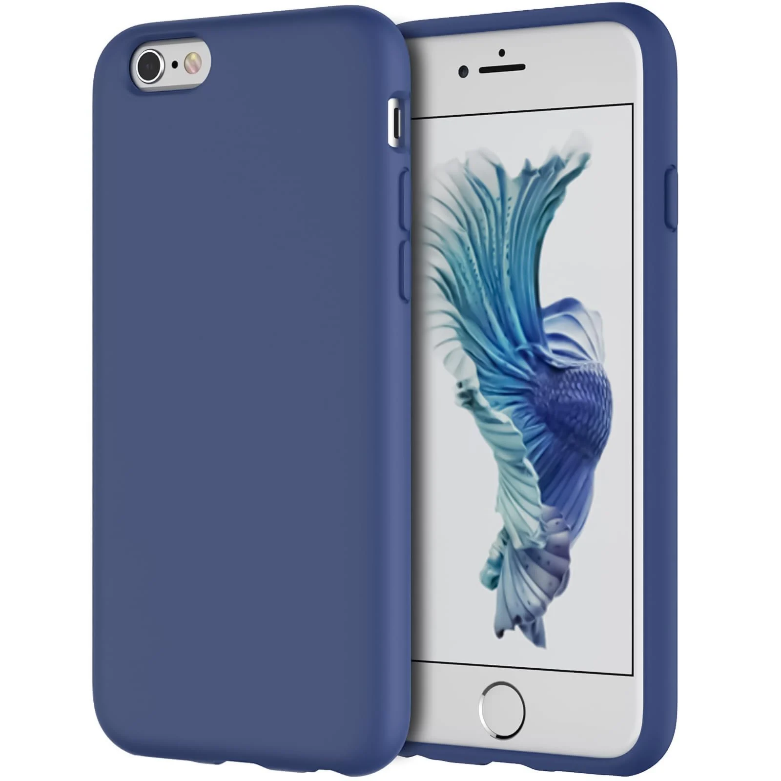 DL3 Mobilak Liquid Silicone Case for iPhone 6 / 6S, Shock-absorbing protection, Scratch-resistant surface, Soft microfiber lining - Royal Blue