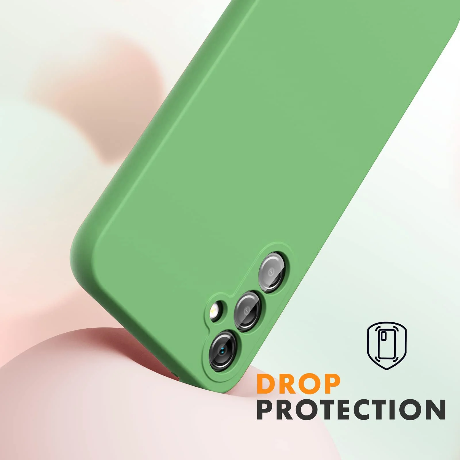 DL3 Mobilak Silicone Protective Case for Samsung Galaxy A34 4G / 5G, Shock-absorbing protection, Scratch-resistant surface, Soft microfiber lining - Light Green