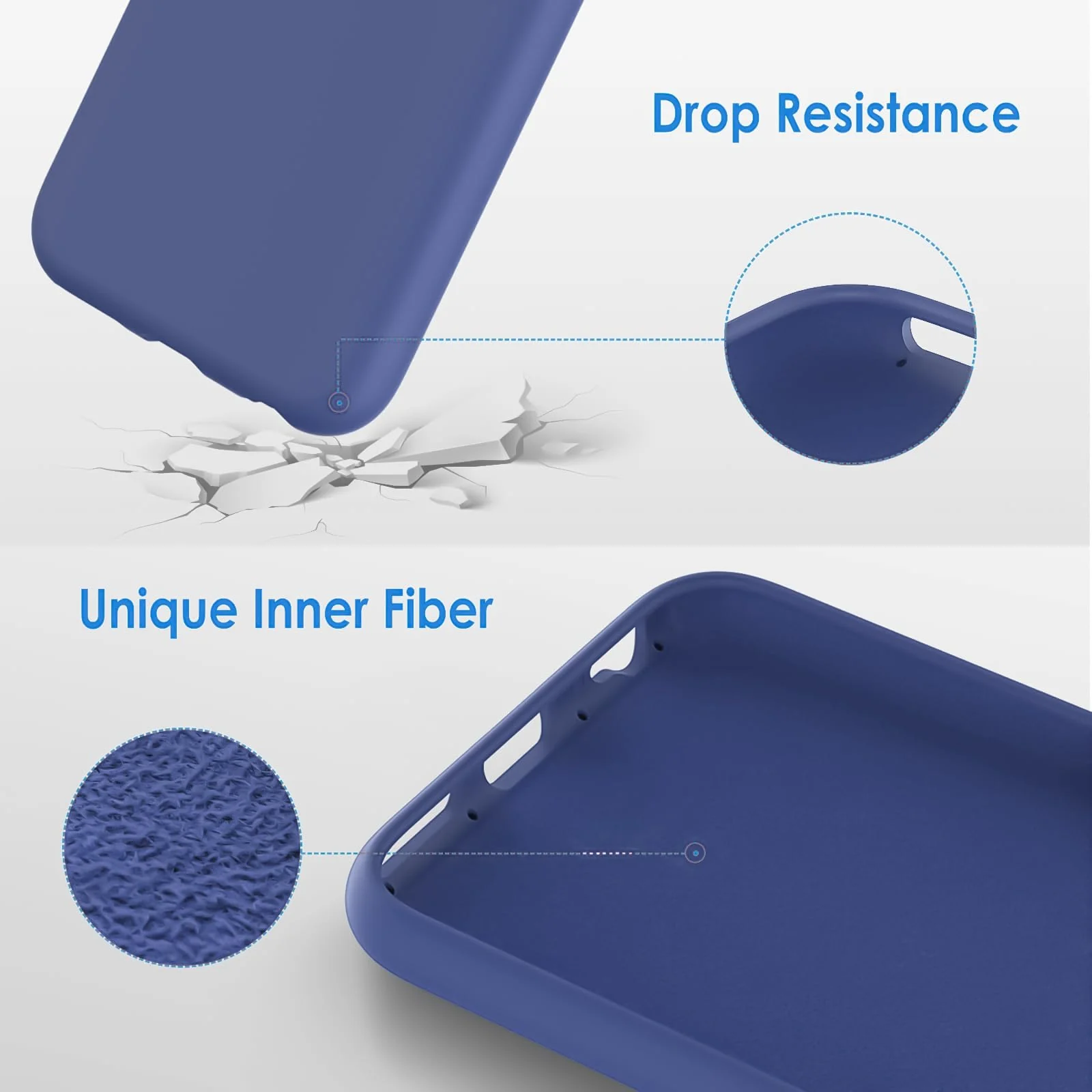 DL3 Mobilak Liquid Silicone Case for iPhone 6 / 6S, Shock-absorbing protection, Scratch-resistant surface, Soft microfiber lining - Lavender Blue
