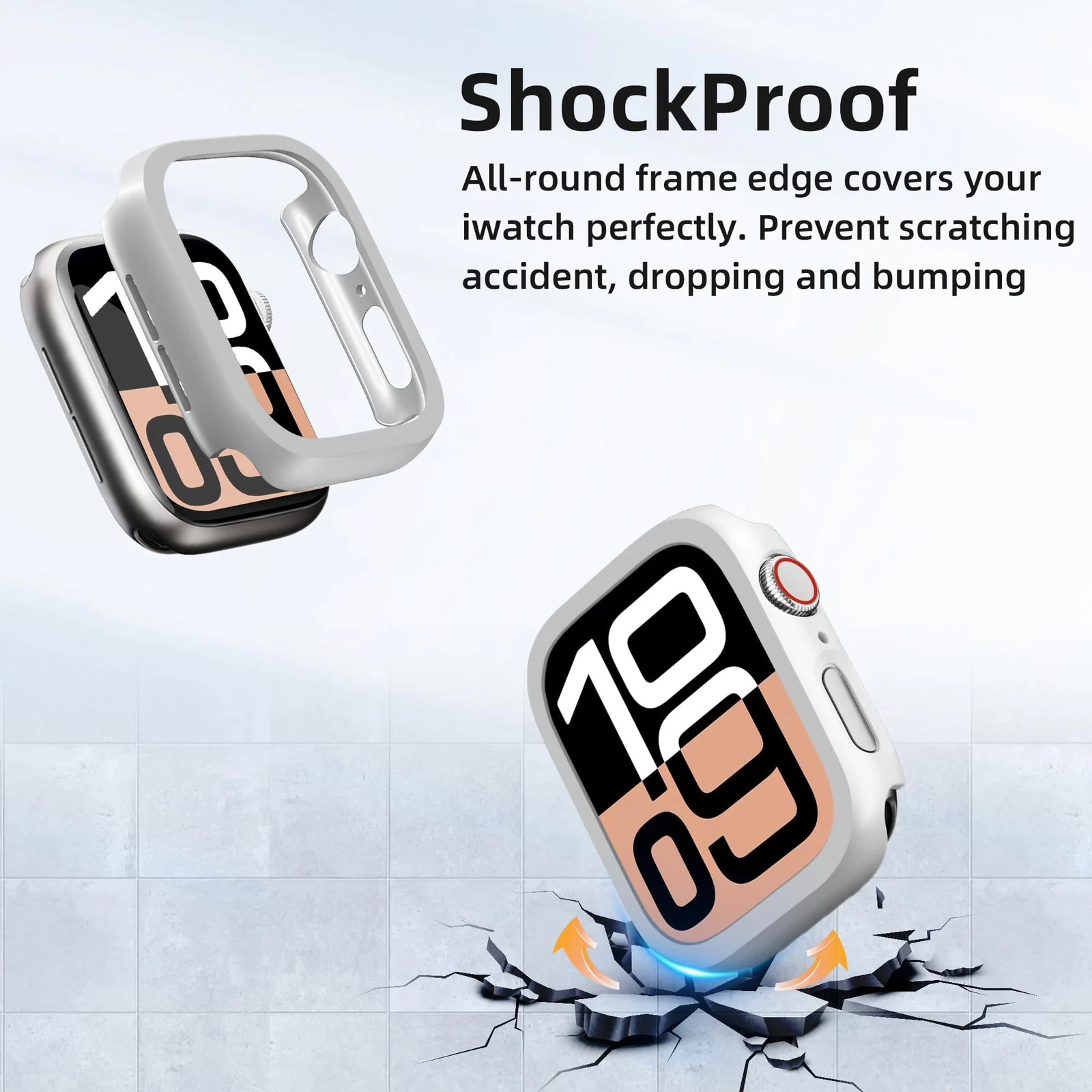 DL3 Mobilak [NO Screen Protector] Bumper Case for Apple Watch Series 10 42mm, Slim Thin Shockproof Bumper Cover, Hard PC Protective Frame All-Around Edge for iWatch 10 42 mm Accessories - Silver