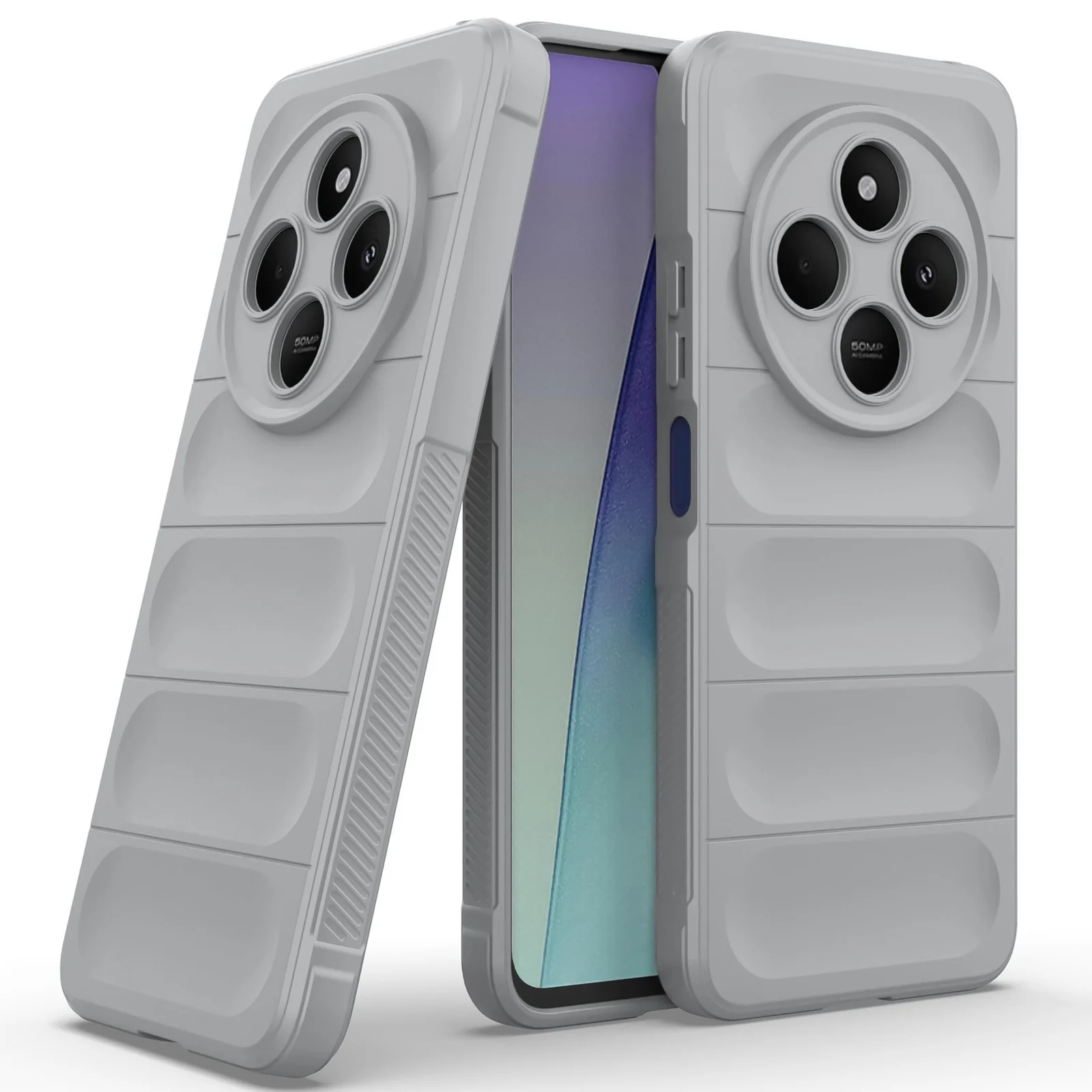 DL3 Mobilak Silicone Case for Xiaomi Redmi 14C 4G/Poco C75 Heavy Duty Protective [Slim Fit] Shockproof Soft Flexible Protective Design Shock-Absorption TPU Cover With Camera Protection - Gray
