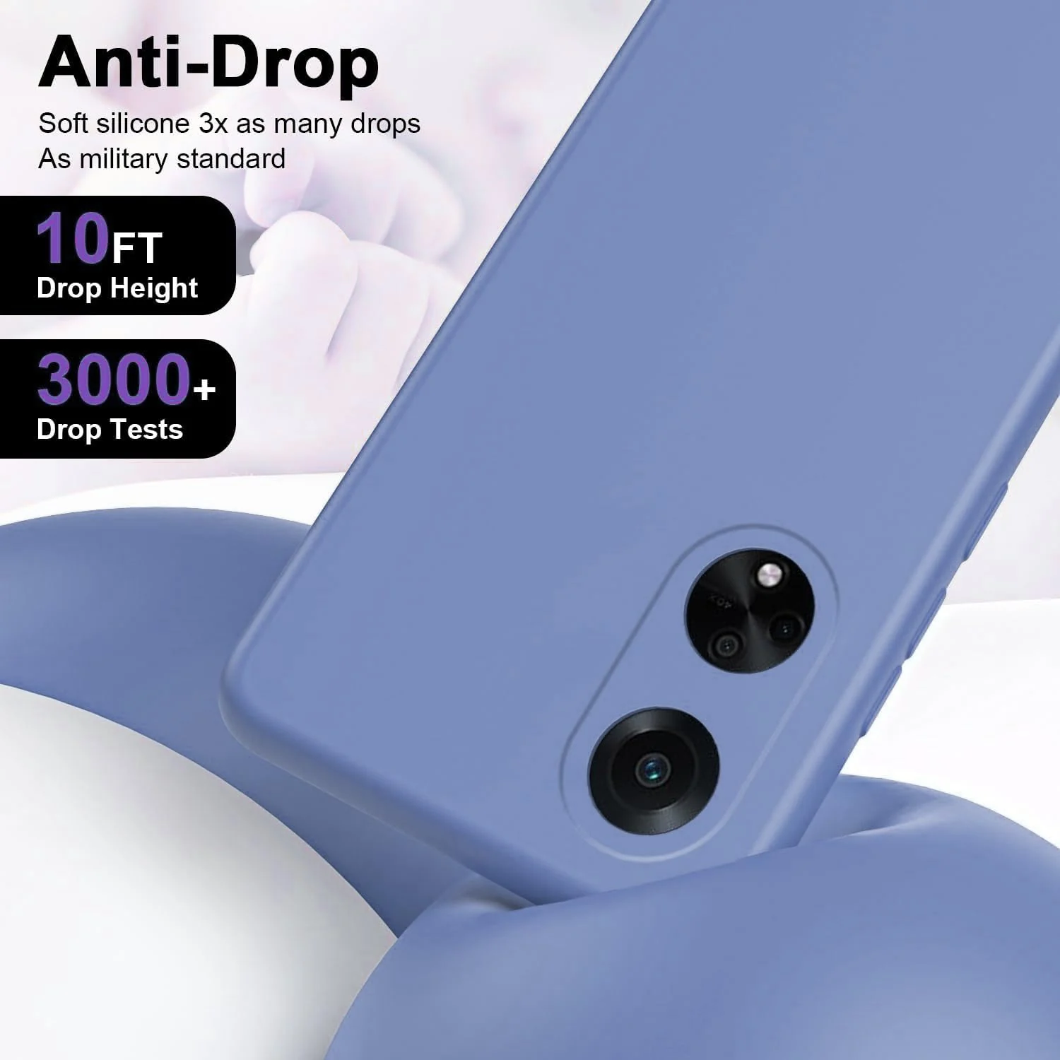 DL3 Mobilak Soft Silicone Protective Case for Huawei nova 10 SE with Microfiber Lining and Shockproof Design - Lavender