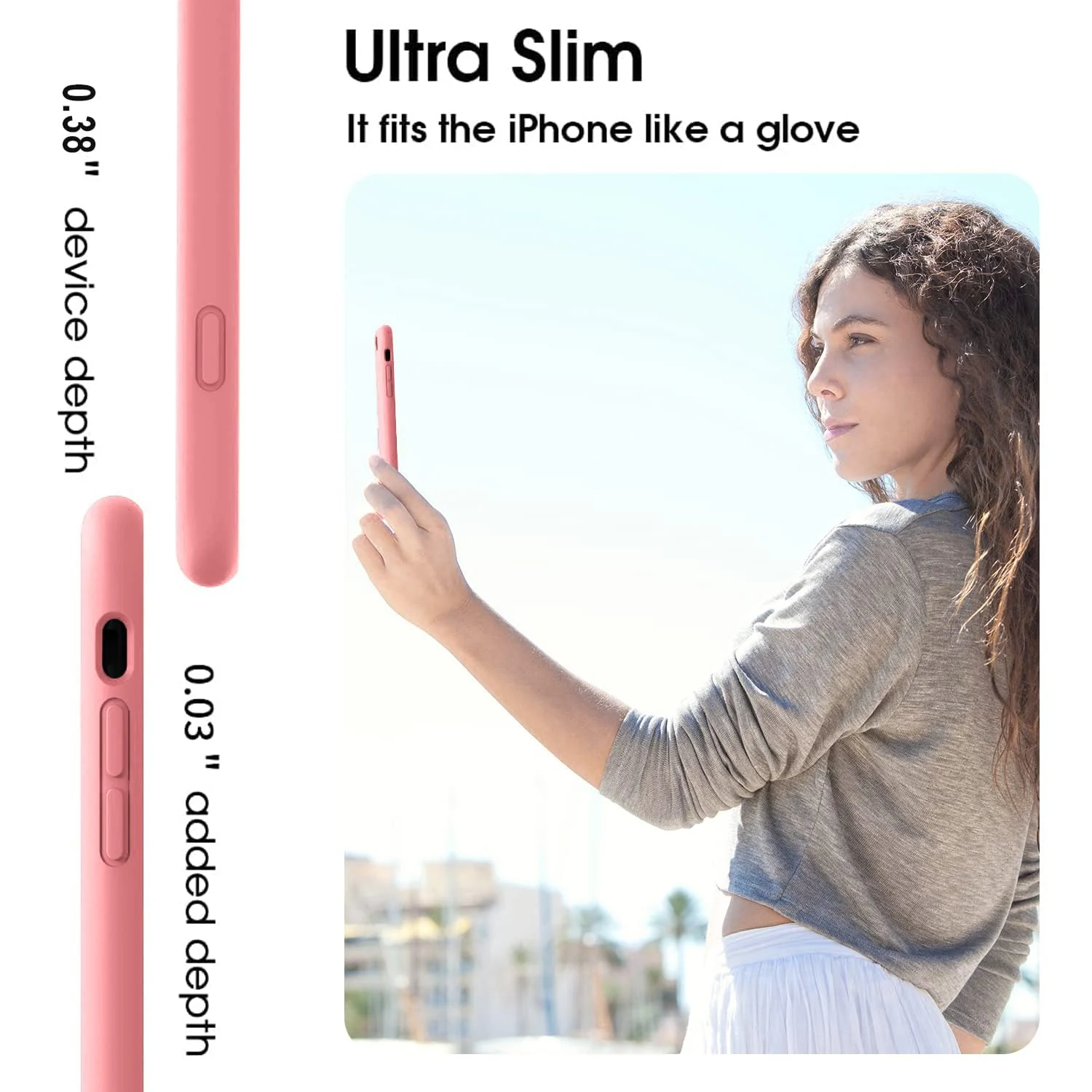 DL3 Mobilak Liquid Silicone Case for iPhone 7 Plus / iPhone 8 Plus, Shock-absorbing protection, Scratch-resistant surface, Soft microfiber lining - Pastel Pink