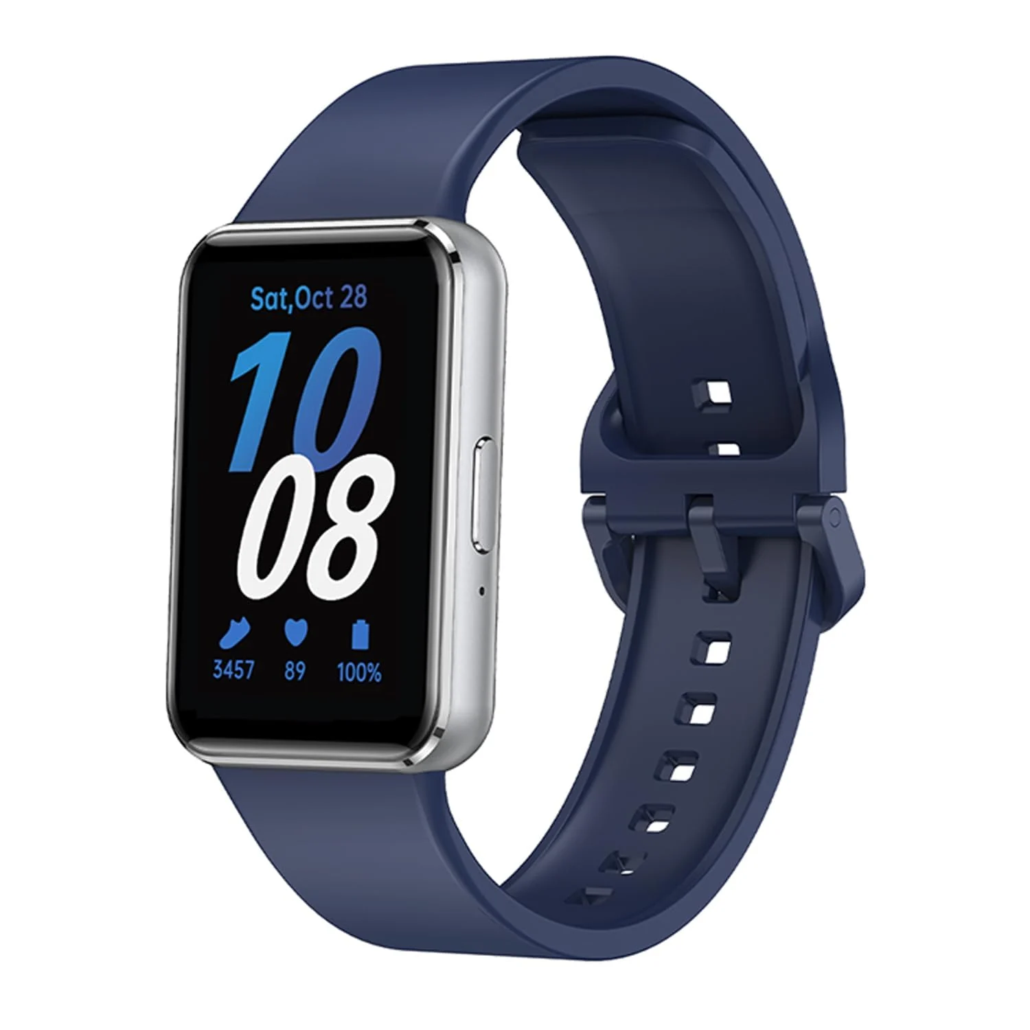DL3 MOBILAK Silicone Bracelet for Samsung Galaxy Fit 3 Strap, Soft Silicone Sport Replacement Strap For Women/Men, Adjustable Waterproof Sports Band - Midnight Blue