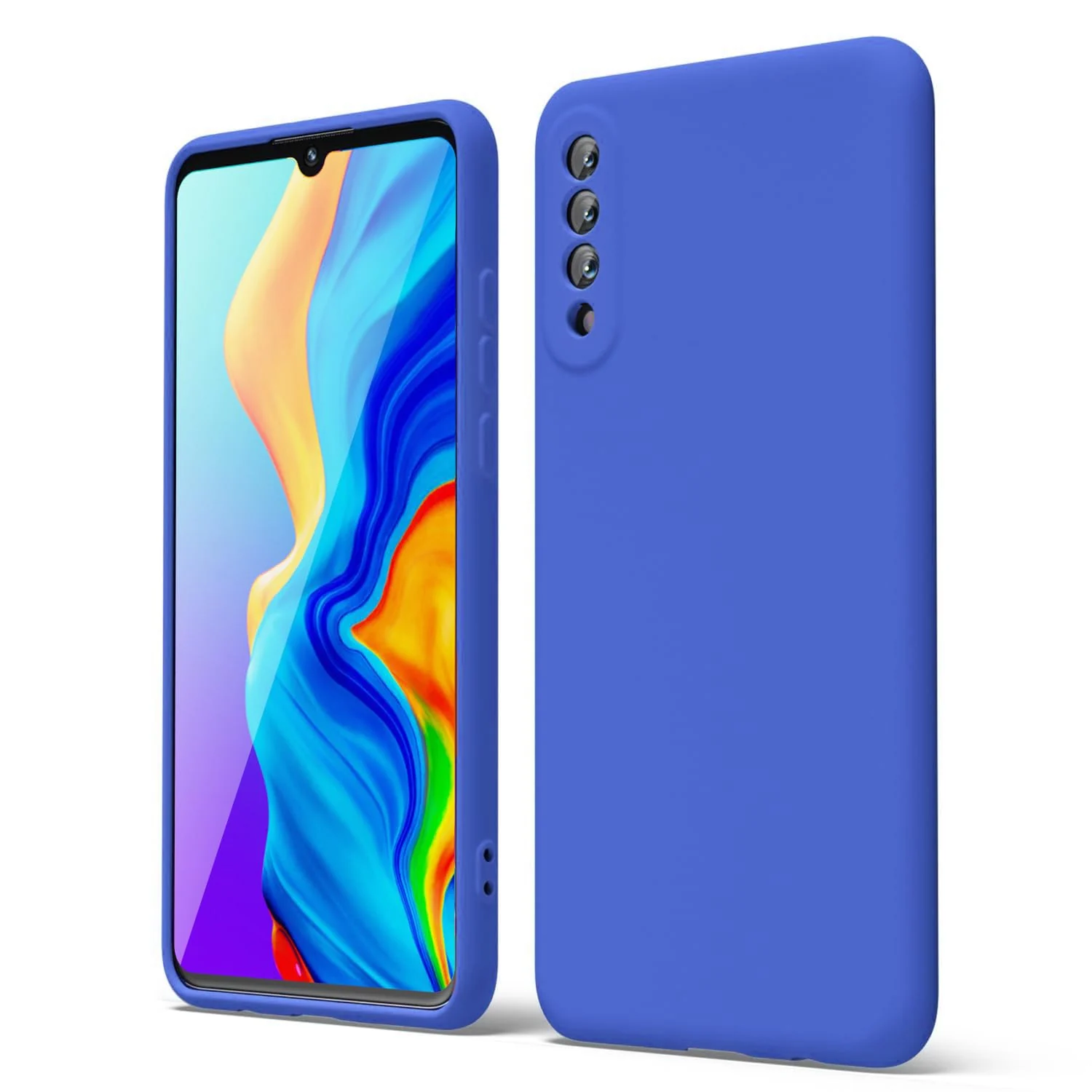 DL3 Mobilak Xiaomi Mi 9 Lite Case, Soft Flexible Liquid Silicone Gel Rubber Bumper Cover, Full Body Shockproof Protective Phone Case - Light Blue