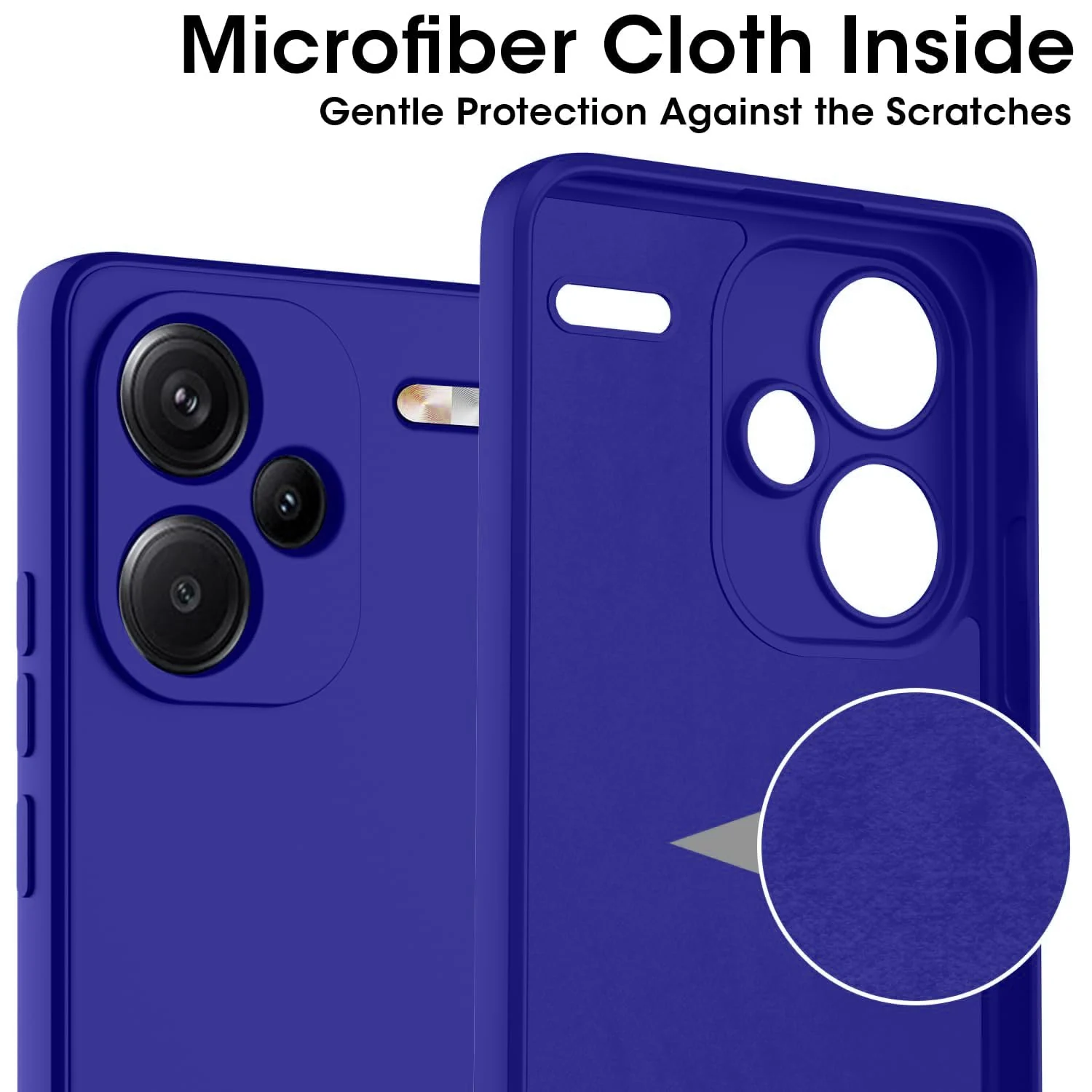 DL3 Mobilak Liquid Silicone Protective Case for Xiaomi Redmi Note 13 Pro+ Plus 5G with Microfiber Lining and Shockproof Design - Pepsi