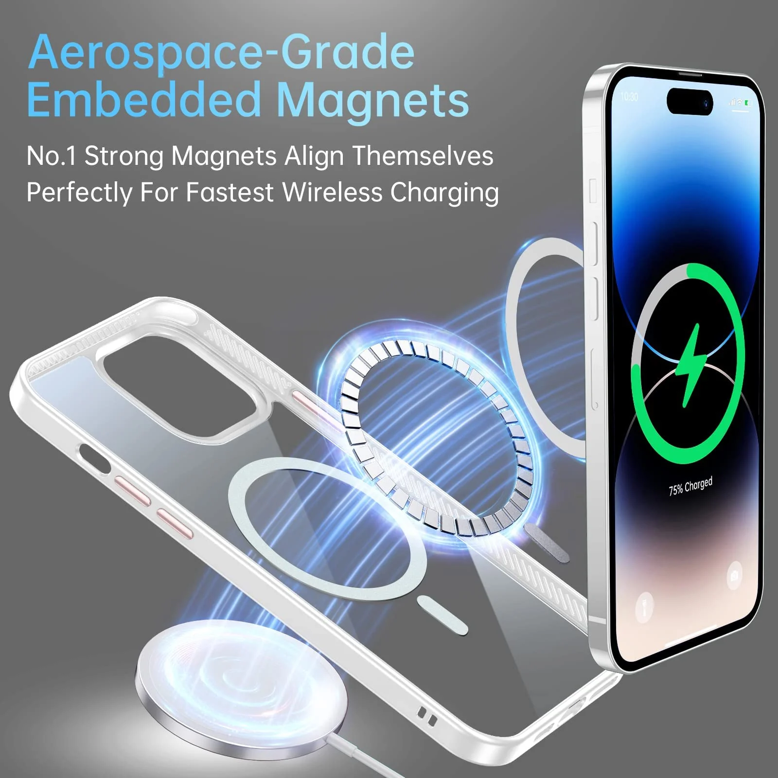 DL3 Mobilak Clear MagSafe-Compatible TPU Case for iPhone 12 Pro Max (6.7 Inch) - White