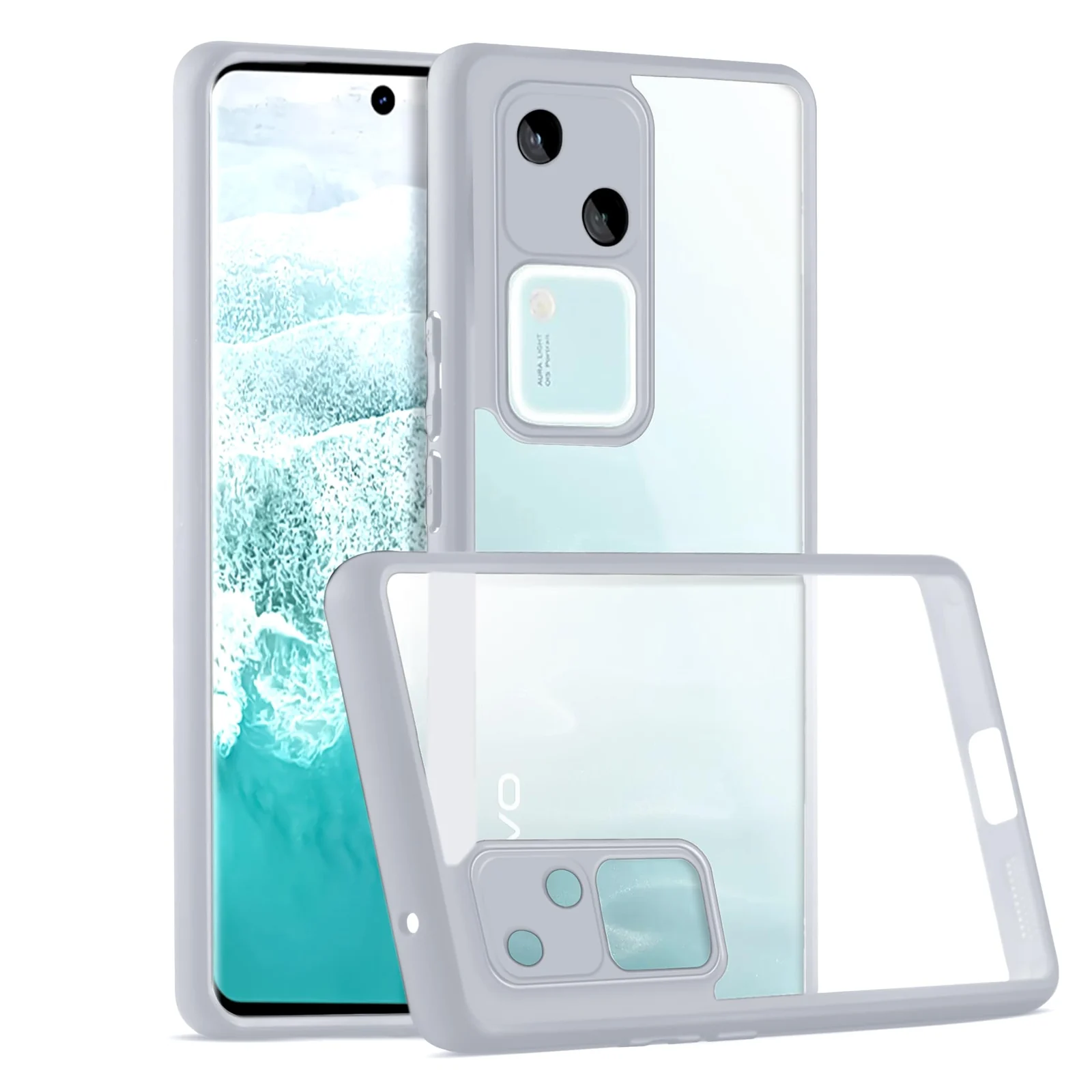 DL3 Mobilak Clear Protective Case for vivo V30 5G / vivo S18 5G - Gray