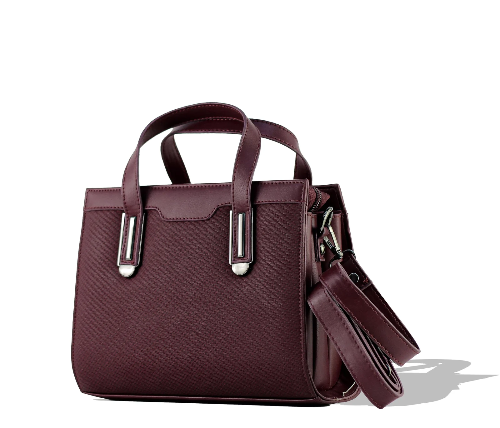 Mobigon Elegant Women’s Handbag with Shoulder Strap, Textured Leather Baguette Purse with Gold Clasp, Magnetic Snap & Zipper Compartments, Structured Top Handle Bag for Work & Daily Use