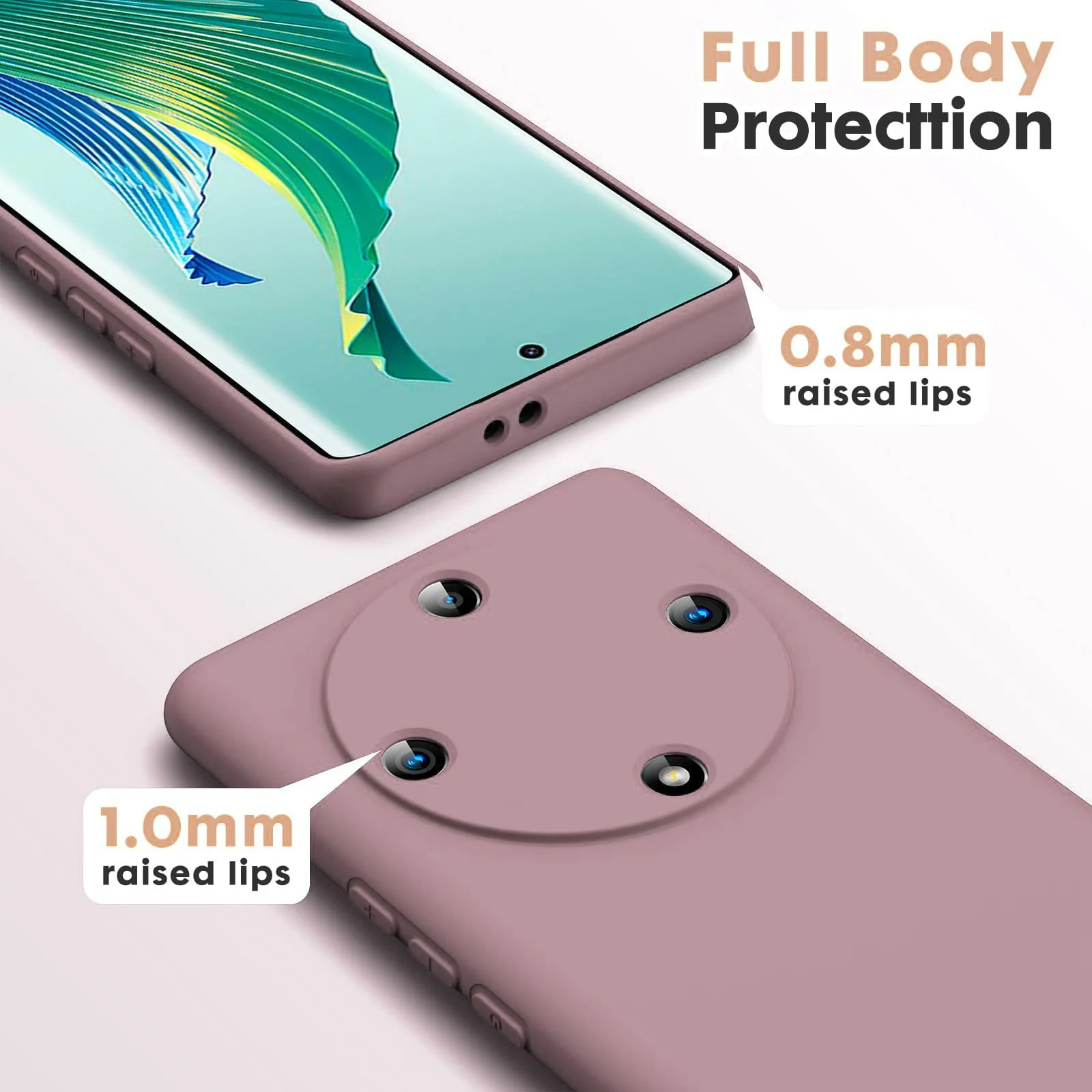 DL3 Mobilak Soft Silicone Protective Case for Honor X9a with Microfiber Lining and Shockproof Design - Cashmere
