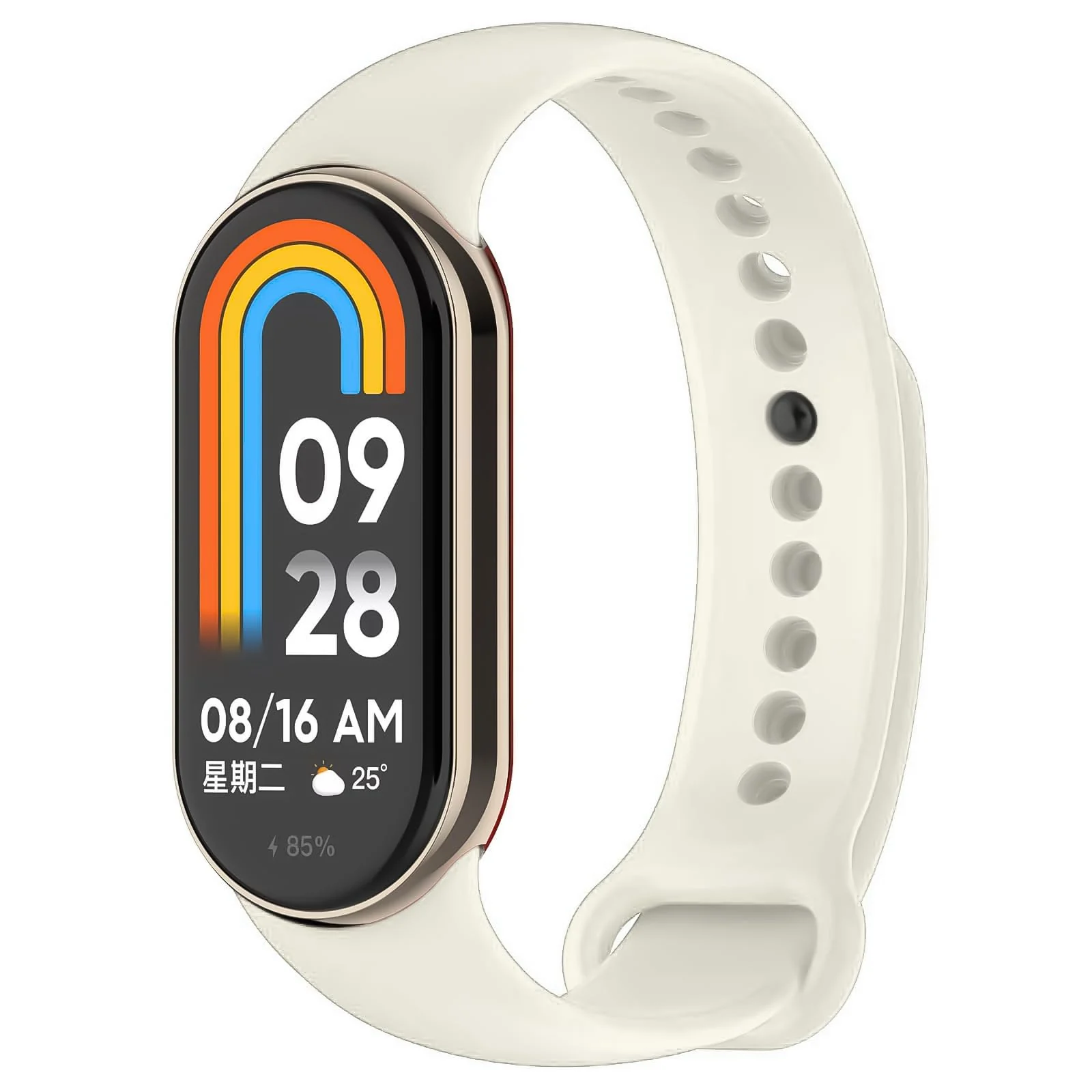 DL3 Mobilak Band Compatible with Xiaomi Mi Band 10/9/8 Replacement Strap, Silicone Skin-Friendly Wrist Strap Adjustable Sports Wristbands for Women Men Xiaomi Smart Band 8/9/10 - Ivory White