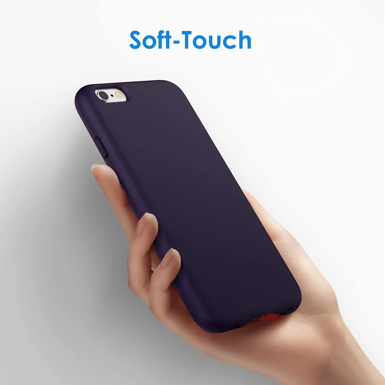 DL3 Mobilak Compatible with iPhone 6 Plus / 6S Plus Case, Liquid Silicone Case, Full Body Protective Cover, Shockproof, Slim Phone Case, Anti-Scratch Soft Microfiber Lining - Deep Purple