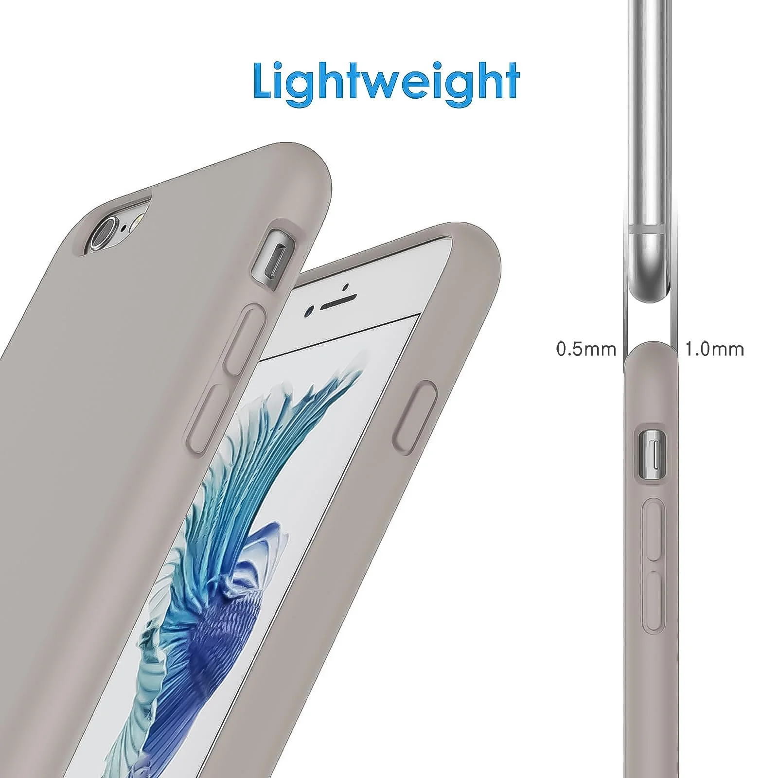 DL3 Mobilak Liquid Silicone Protective Case for iPhone 6 Plus / 6S Plus with Camera Protection and Microfiber Lining - Off White