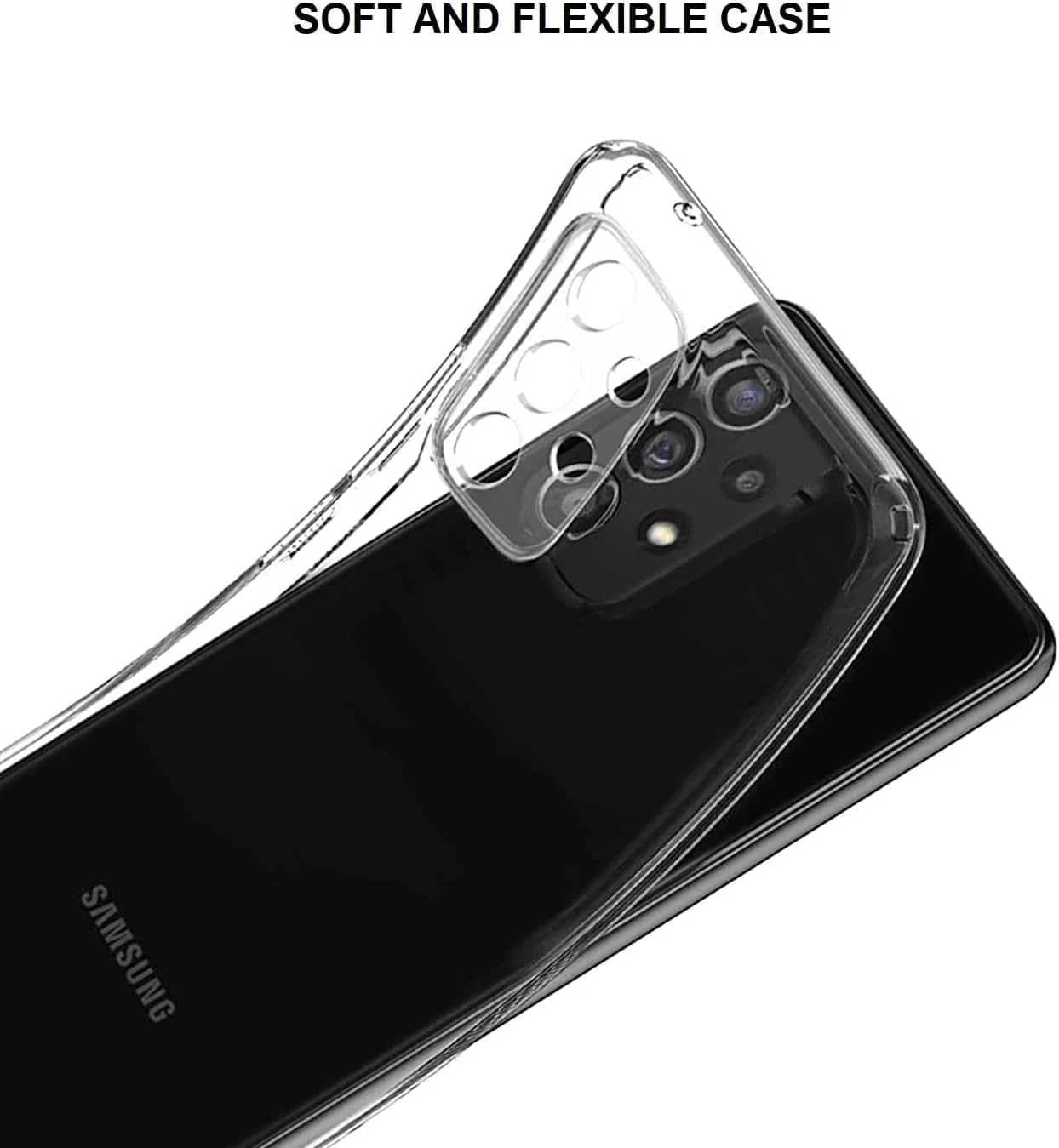 DL3 Mobilak Case Compatible with Samsung Galaxy A73 Case Crystal Soft TPU Gel Case Flexible Silicone Anti-Scratch Camera Protection TPU Cover - Clear