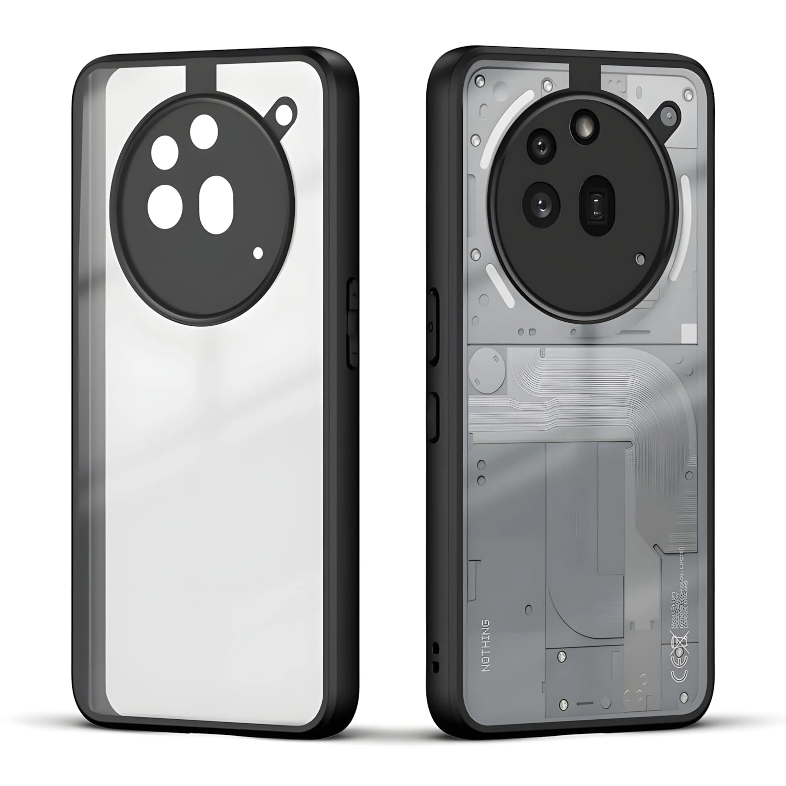 DL3 Mobilak Clear PC and TPU Protective Case for Nothing Phone 3A Pro with Camera Protection and Military-Grade Protection - Black