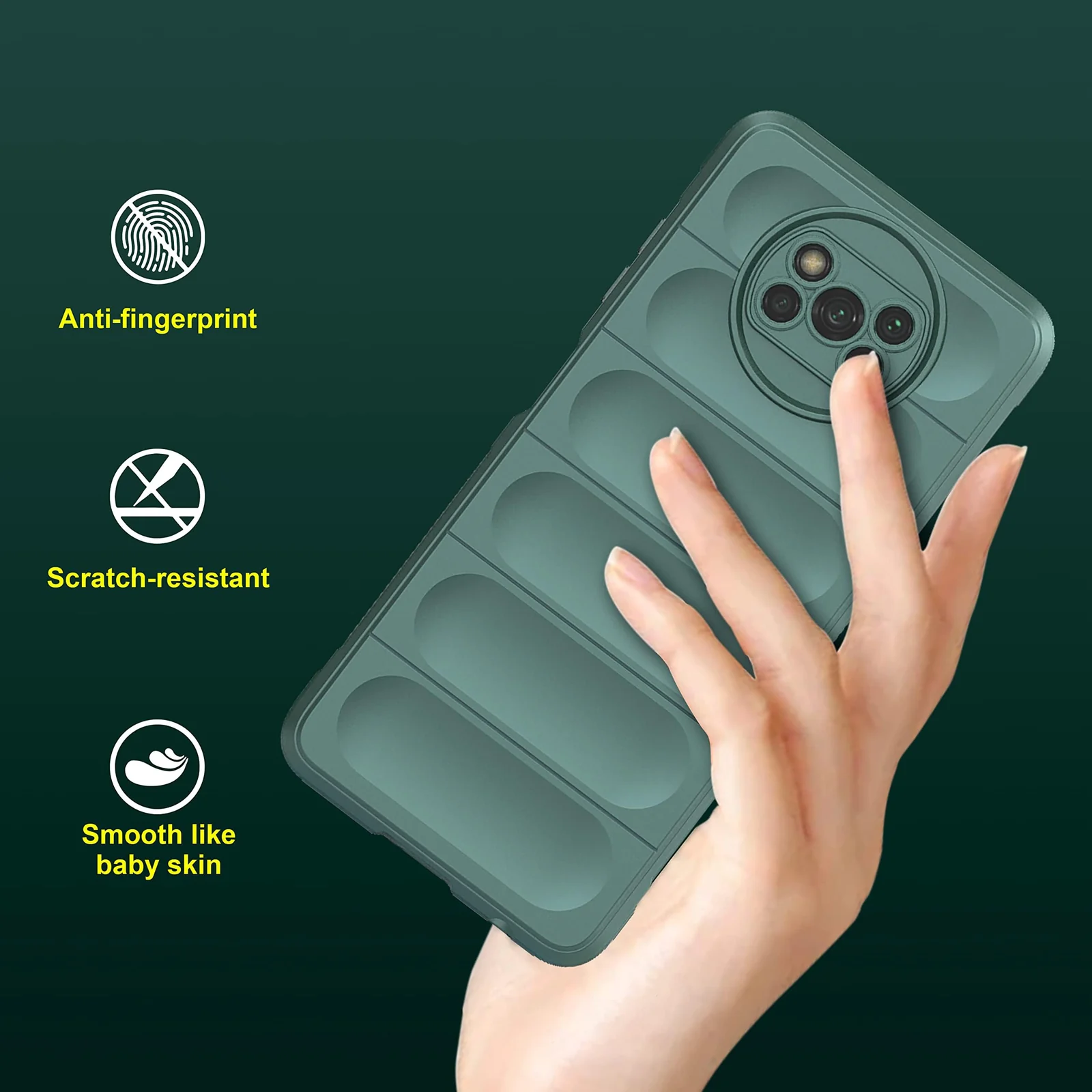 DL3 Mobilak Flexible Silicone and TPU Protective Case with Camera Protection for Xiaomi Poco X3 NFC / Poco X3 / Poco X3 Pro - Green