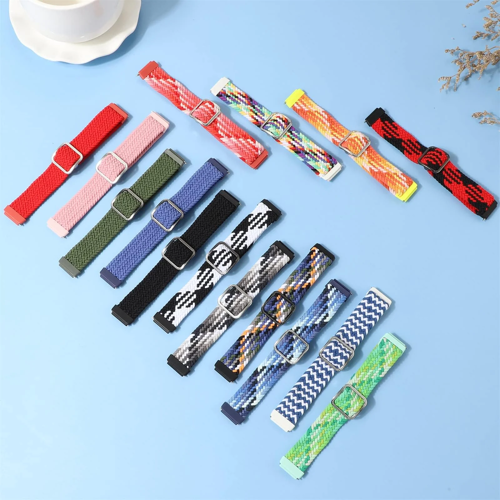 DL3 Mobilak Dl3 Mobailk Braided Bracelet Compatible with Huawei Band 10/Huawei Band 9/Huawei Band 8 for Men and Women, Braided Adjustable Elastic Nylon Sport Replacement Watch Strap - Red