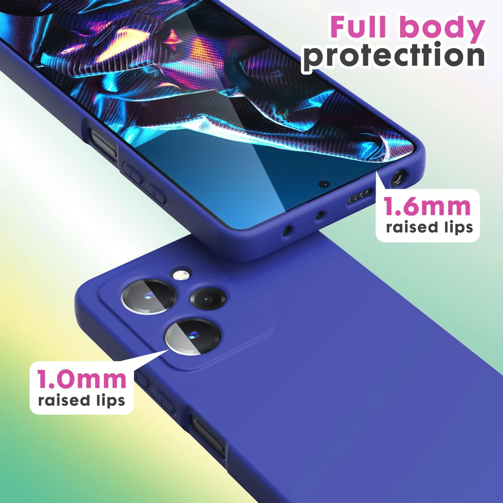 DL3 Mobilak Soft Silicone Protective Case for POCO X5 Pro 5G with Microfiber Lining and Shockproof Design - Pepsi