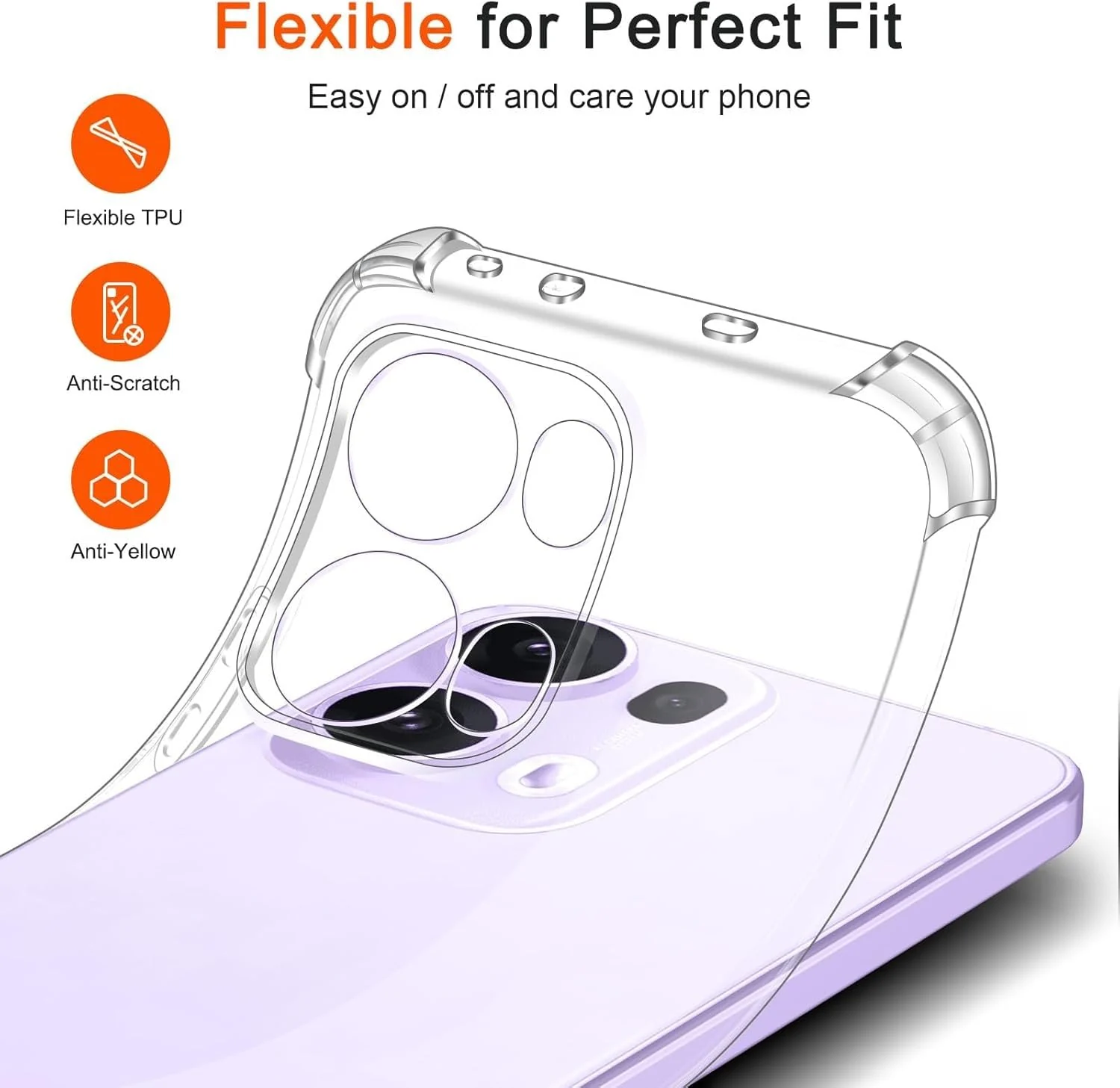 DL3 Mobilak Clear TPU Case for OPPO Reno 13 PRO 5G, Camera protection, Shock-absorbing protection, Scratch-resistant surface - Clear