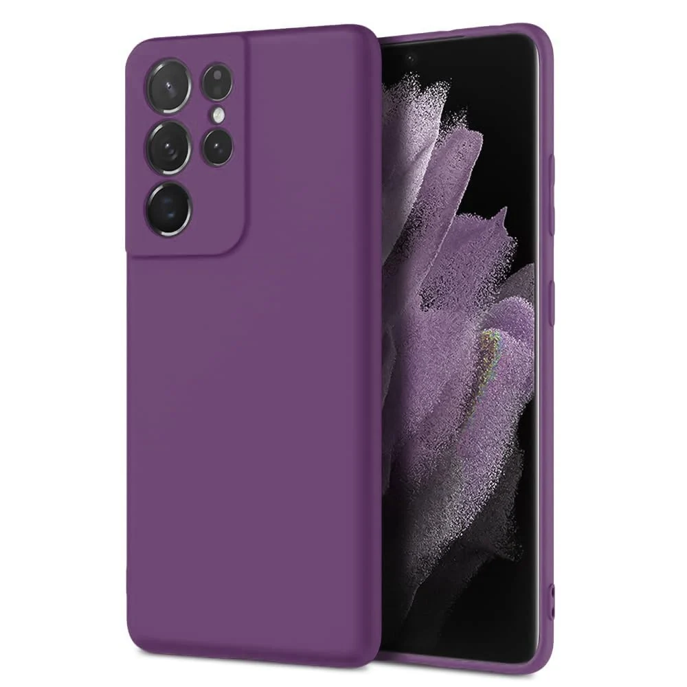 DL3 Mobilak Silicone Protective Case for Samsung Galaxy S21 Ultra 5G, Shock-absorbing protection, Scratch-resistant surface, Soft microfiber lining - Violet