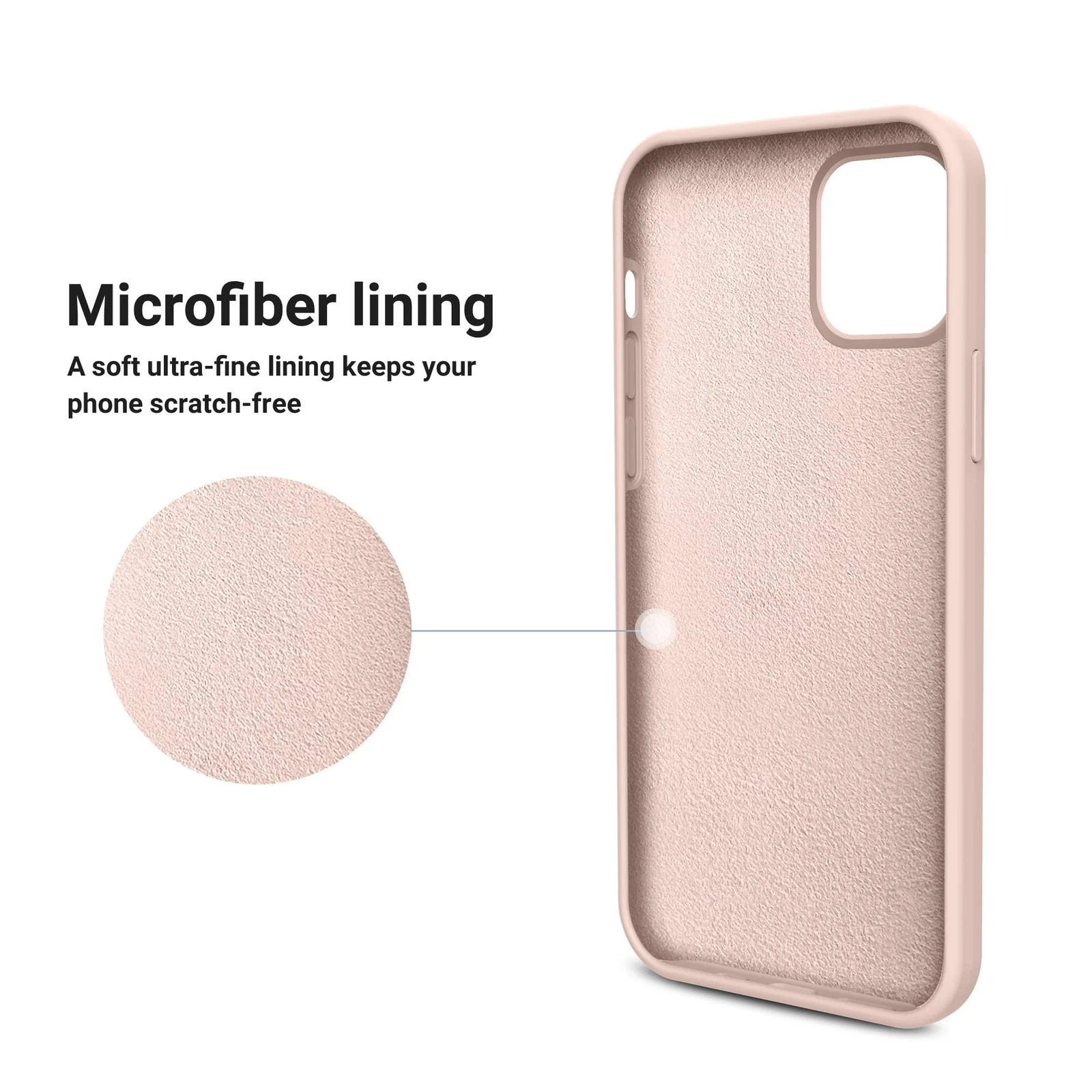 DL3 Mobilak Liquid Silicone Protective Case for iPhone 15 Pro Max with Camera Protection and Microfiber Lining - Pink Sand