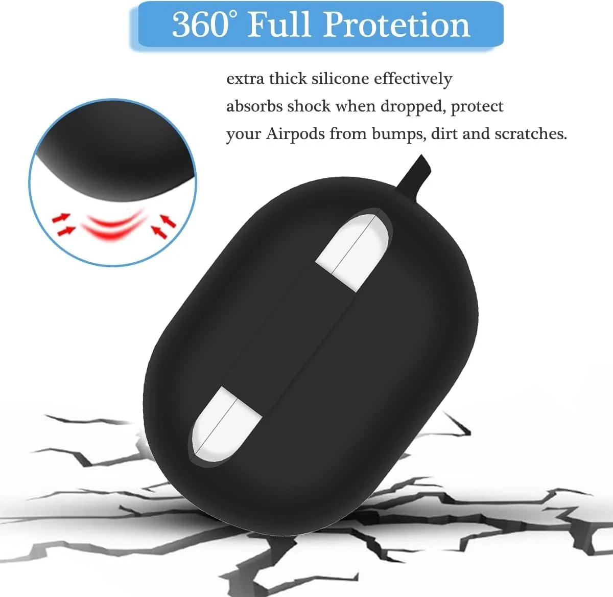 DL3 Mobilak Silicone Cover Case Compatible with Huawei Freebuds Pro 2 2022 Portable Protective Case Cover With Hook For Huawei Freebuds Pro 2 - Black