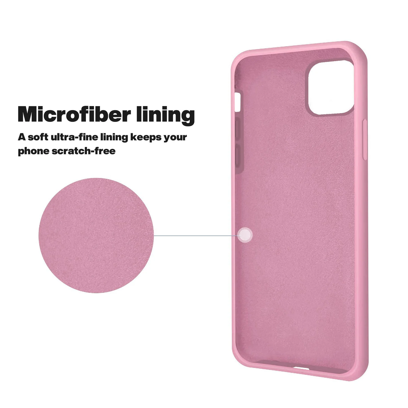 DL3 Mobilak Liquid Silicone Protective Case with Soft Microfiber Lining for iPhone 11 (6.1 Inch) - B.pink
