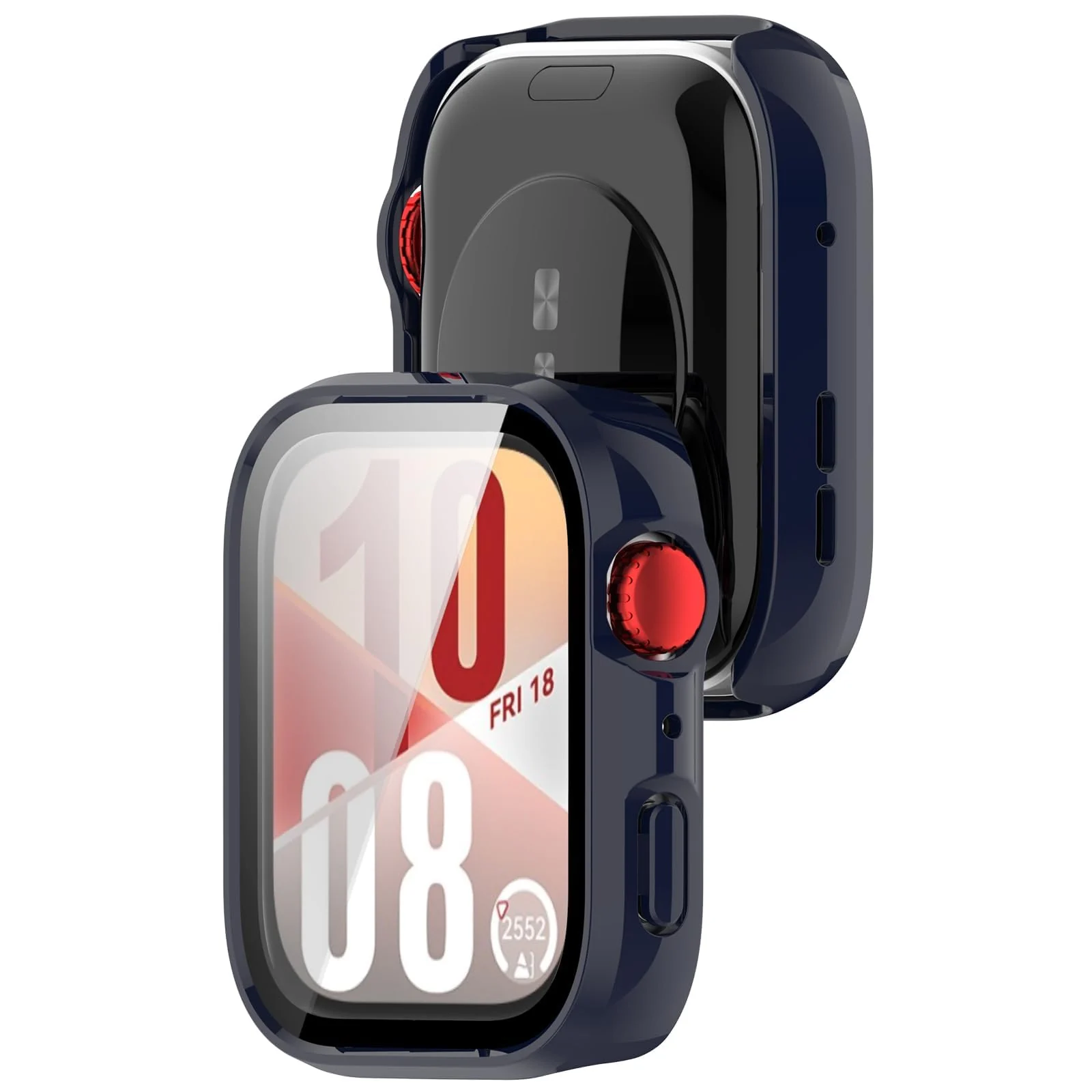 DL3 Mobilak Case Compatible with Huawei Watch Fit 4, Full Coverage Slim Hard Case Protective Bumper Built-in Tempered Glass Screen Protector Shell for Huawei Watch Fit 4 - Blue