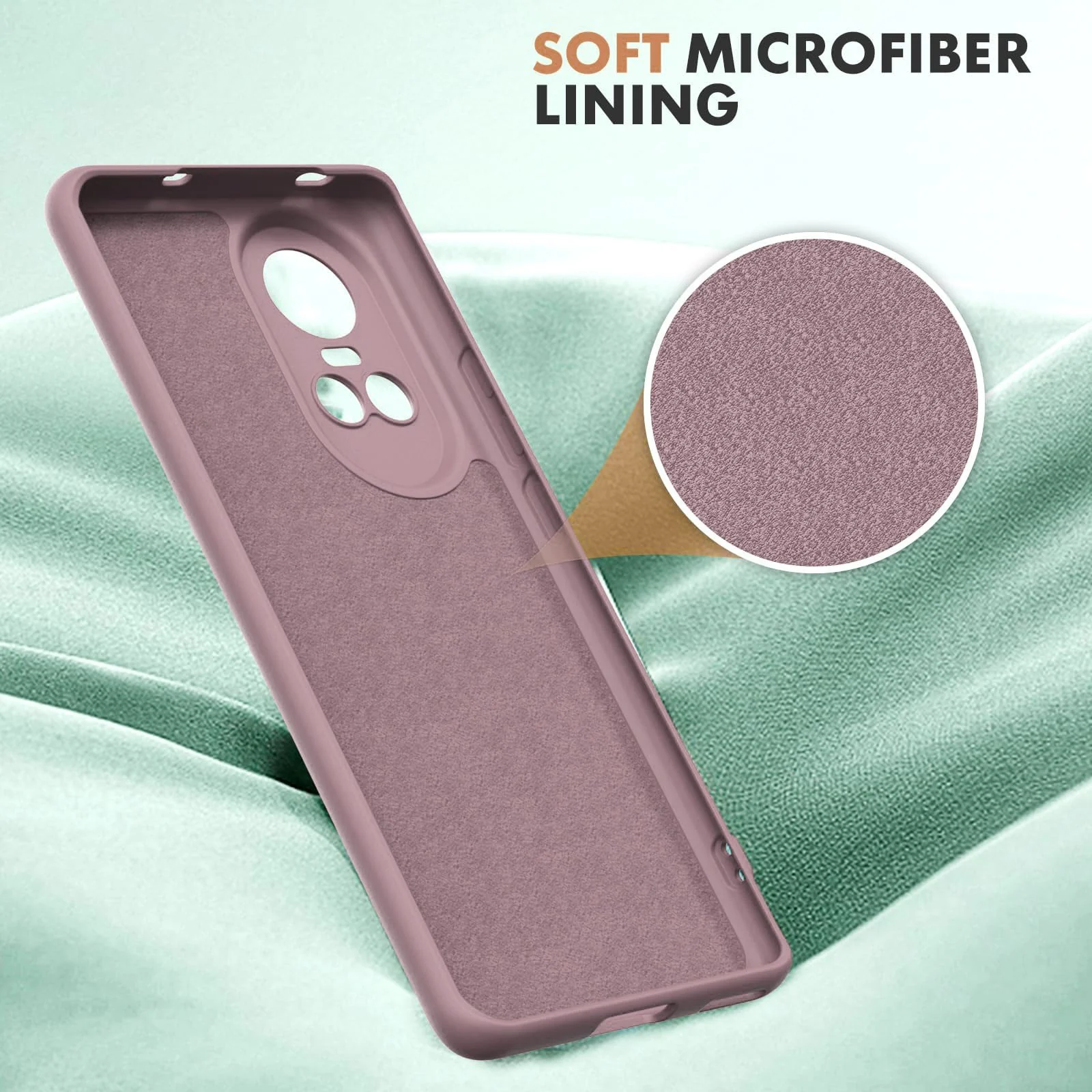 DL3 Mobilak Liquid Silicone Protective Case for OPPO Reno 10 with Microfiber Lining and Shockproof Design - Cashmere