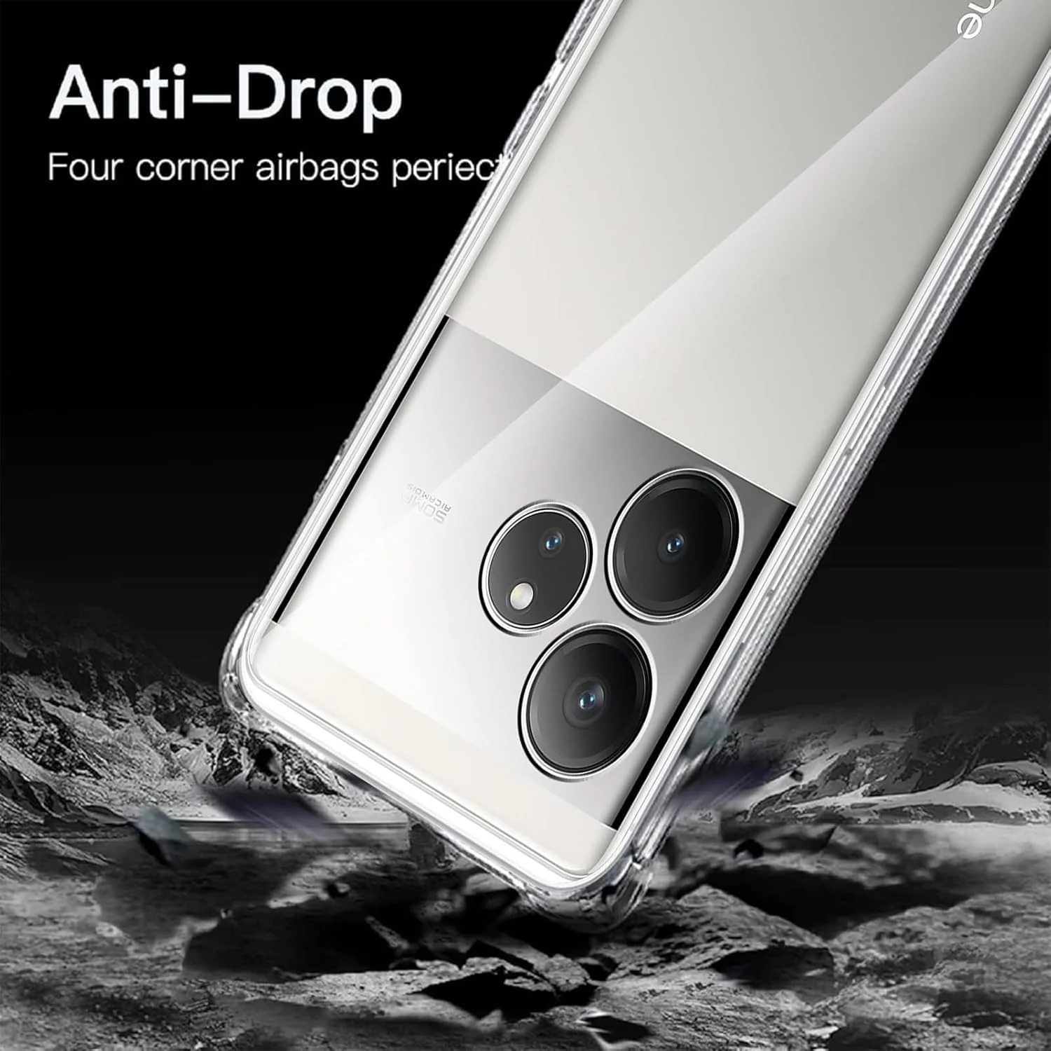 DL3 Mobilak Clear TPU Protective Case for realme GT 6 / realme GT 6T with Camera Protection and Shockproof Design - Clear