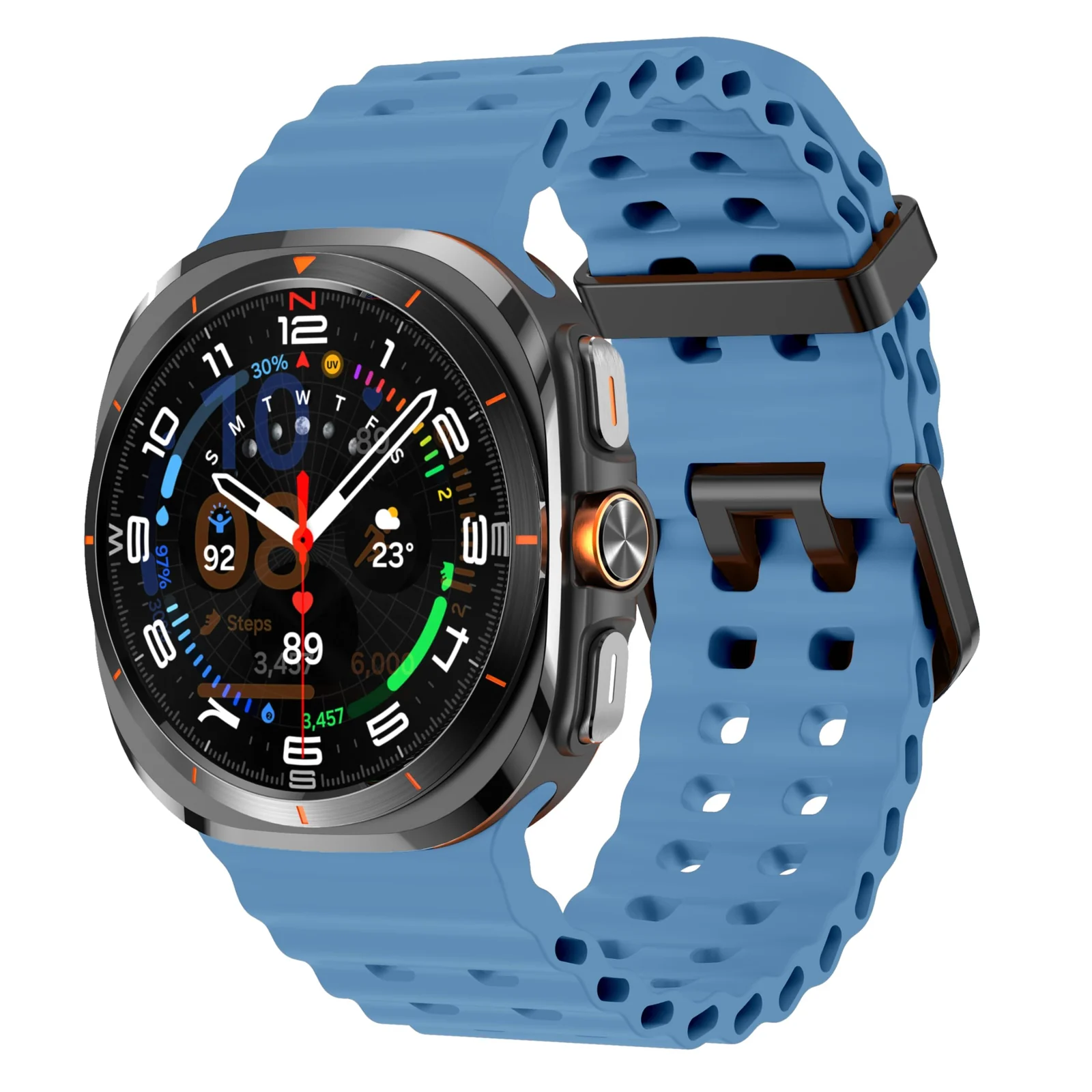 DL3 Mobilak Sport Band Compatible with Samsung Galaxy Watch Ultra Band 47mm Women Men, Breathable Soft Silicone Waterproof Watch Strap Accessories for Samsung Watch 7 Ultra Bands - Official Blue