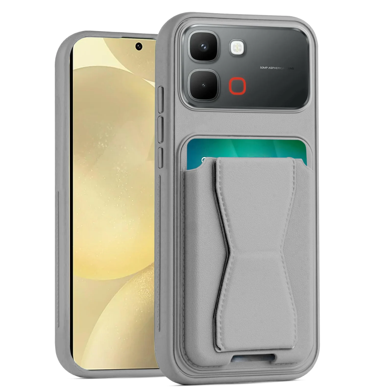 Dl3 Mobilak Leather Wallet Case Compatible with Infinix Note Edge, Leather Back Cover With TPU Frame, Shockproof Protective Phone Case with Card Holder Stand - Brown