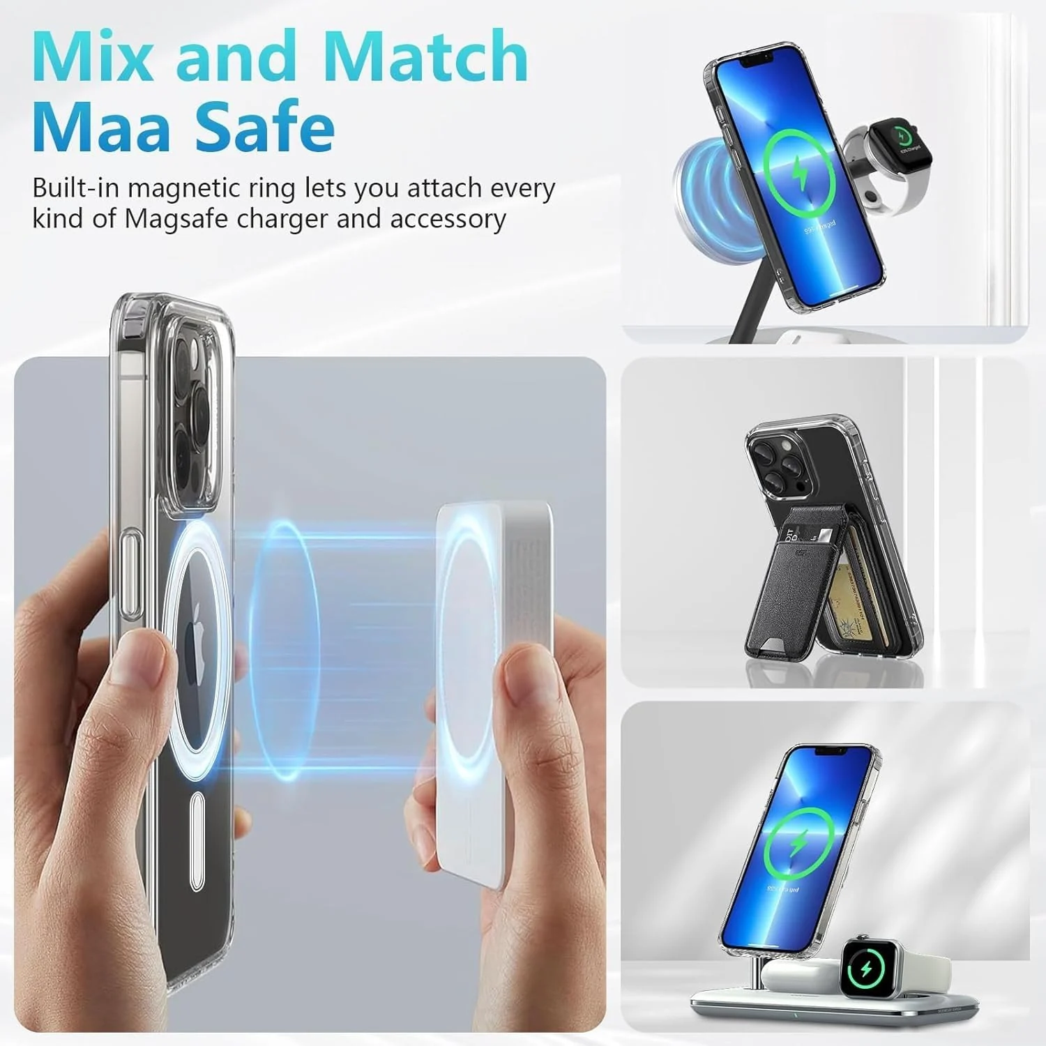 DL3 Mobilak for iPhone 13 Pro Max Case [Compatible with MagSafe] [Strong Magnet] [Non-Yellowing] Magnetic Slim Thin Bumper Phone Cover, Lightweight, and Durable - Clear