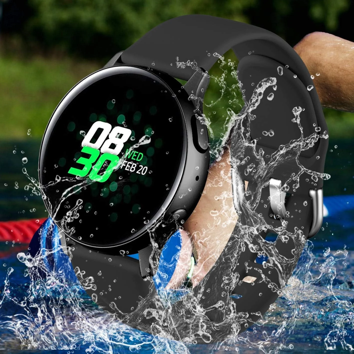DL3 MOBILAK Silicone Buckle Band 22MM Strap Compatible with Samsung Galaxy Watch3 45mm/Galaxy 46mm/Gear S3/Compatible with Huawei Watch GT4 GT3 46MM/GT2E/GT2 Pro/GT GT2 46MM/Amazfit GTR - A.Black