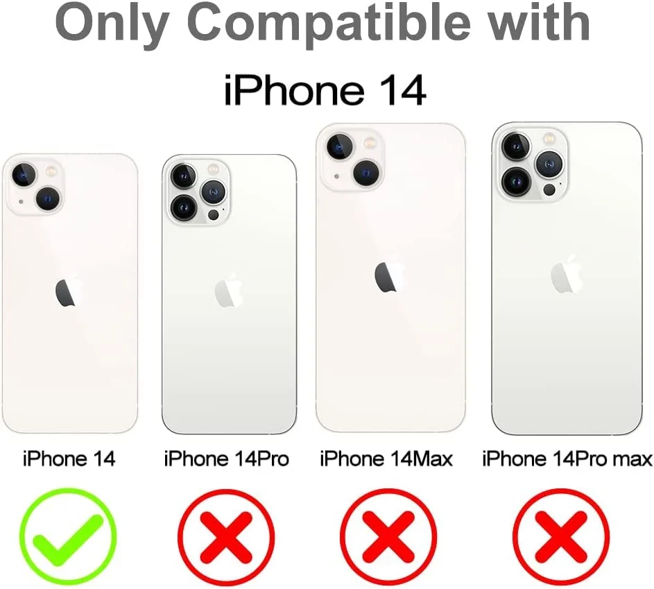 DL3 Mobilak Compatible with Apple iPhone 14 (6.1 inch) Wallet Case with Card Holder Precision Cut-Outs and TPU Bumper for Shock Absorption, Anti-Scratch Smudge-Proof (Matte ) - Clear