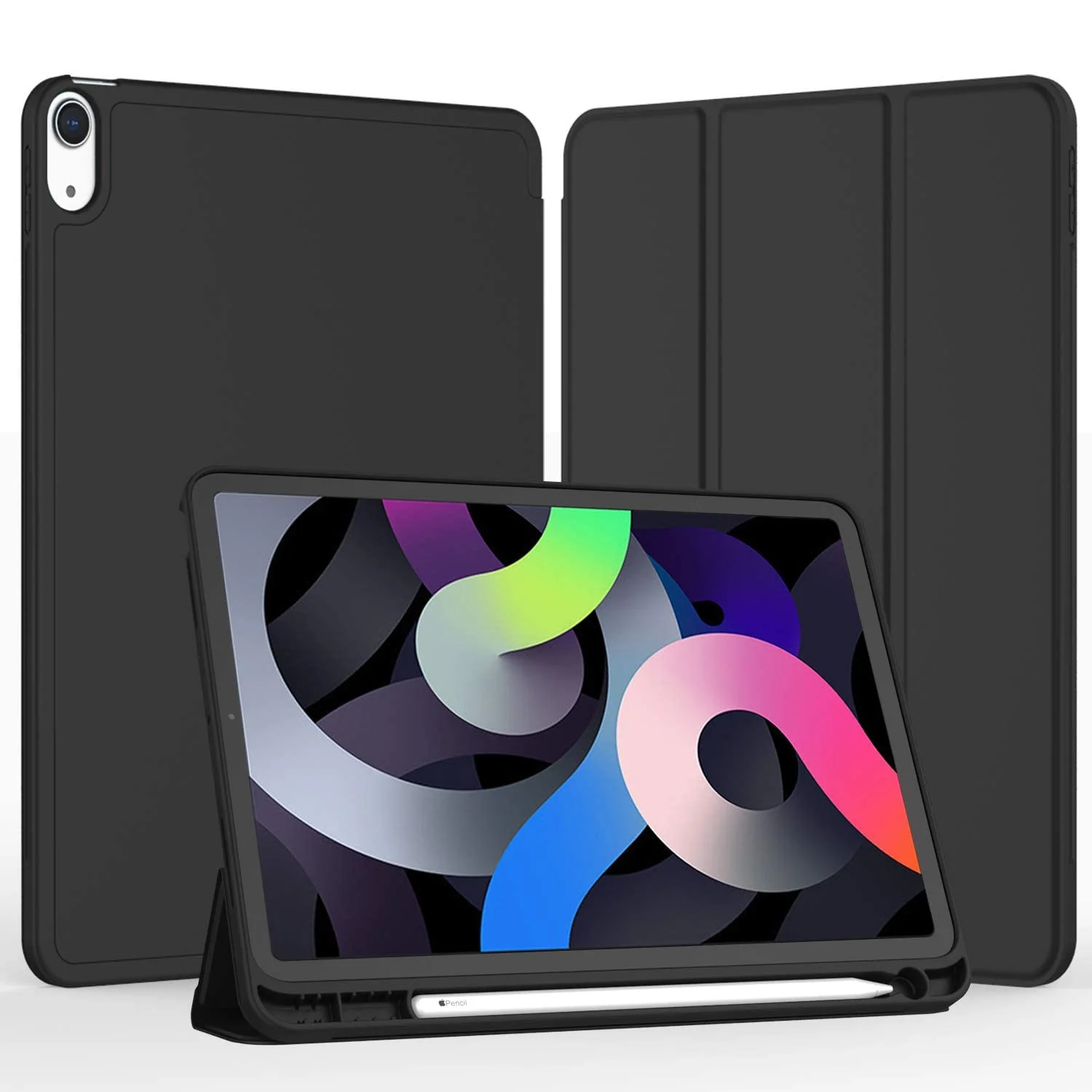 DL3 Mobilak Huawei MatePad SE 11 inch 2024 Tablet Cover Case with Pencil Holder, Soft TPU Back Trifold Stand Protective Smart Cover Flip, Auto Wake&Sleep