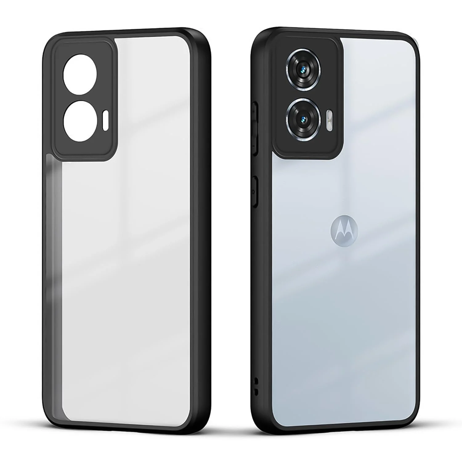 DL3 Mobilak Clear PC and TPU Protective Case for Motorola Moto G85 5G, Motorola Edge 50 Fusion with Camera Protection and Military-Grade Protection - Black