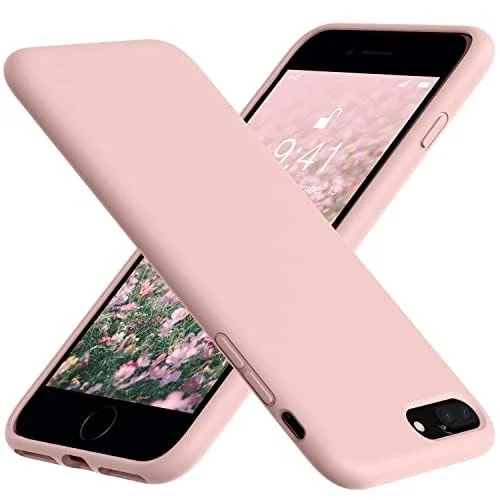 DL3 Mobilak Compatible with iPhone 6 / 6S Case, Liquid Silicone Case, Full Body Protective Cover, Shockproof, Slim Phone Case, Anti-Scratch Soft Microfiber Lining - Pink Sand