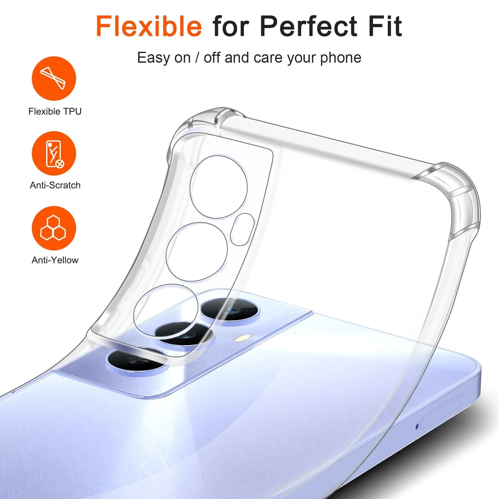 DL3 Mobilak Clear TPU Protective Case for realme C65 4G / realme C65 4G with Camera Protection and Shockproof Design - Clear