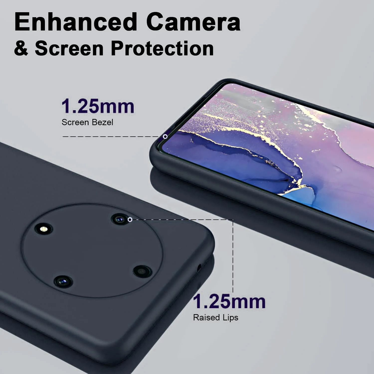 DL3 Mobilak Silicone Protective Case for Honor X9b, Shock-absorbing protection, Scratch-resistant surface, Soft microfiber lining - MidNight Blue