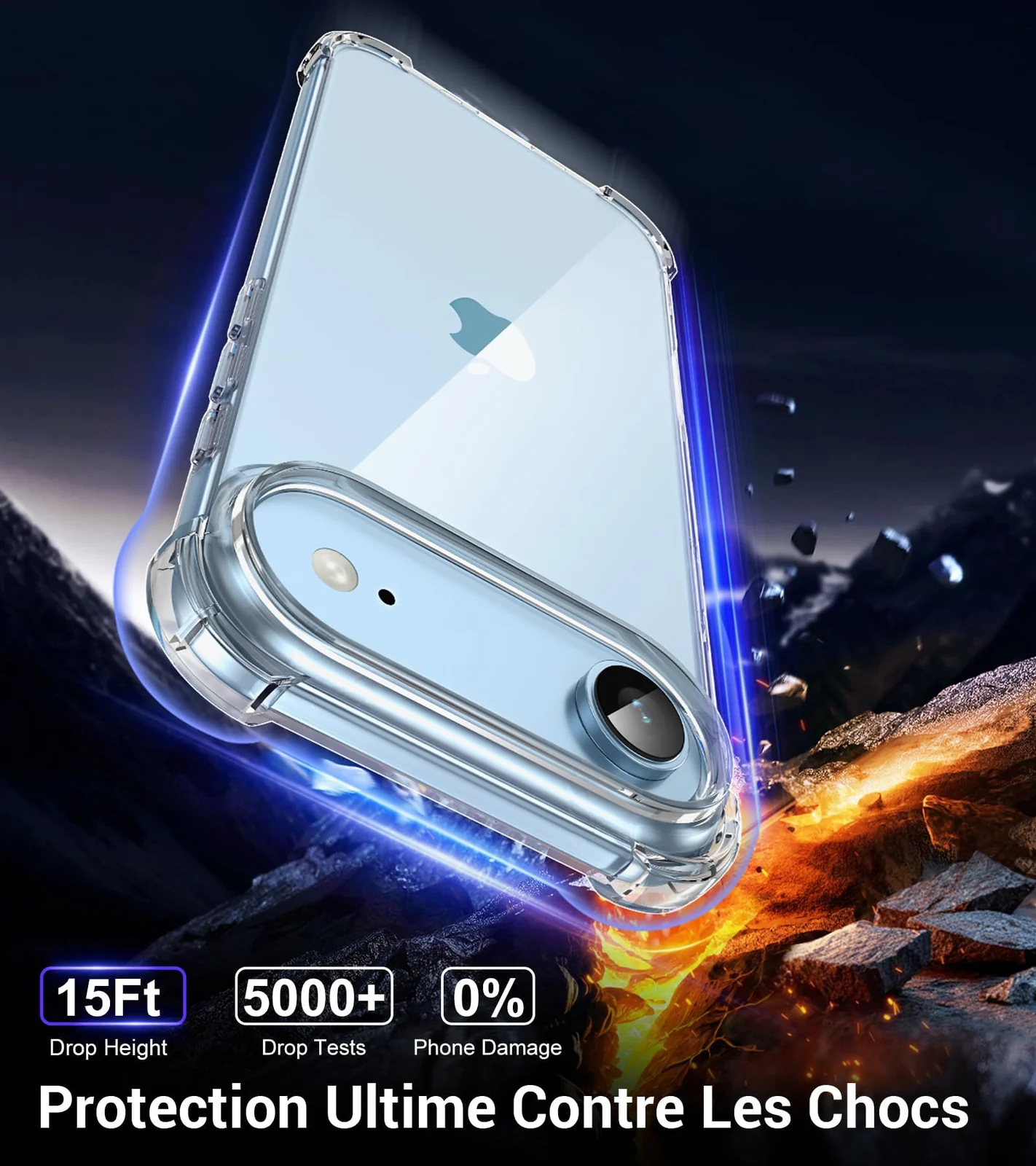 DL3 Mobilak Clear TPU Protective Case for iPhone 17 Air with Camera Protection and Shockproof Design - Clear