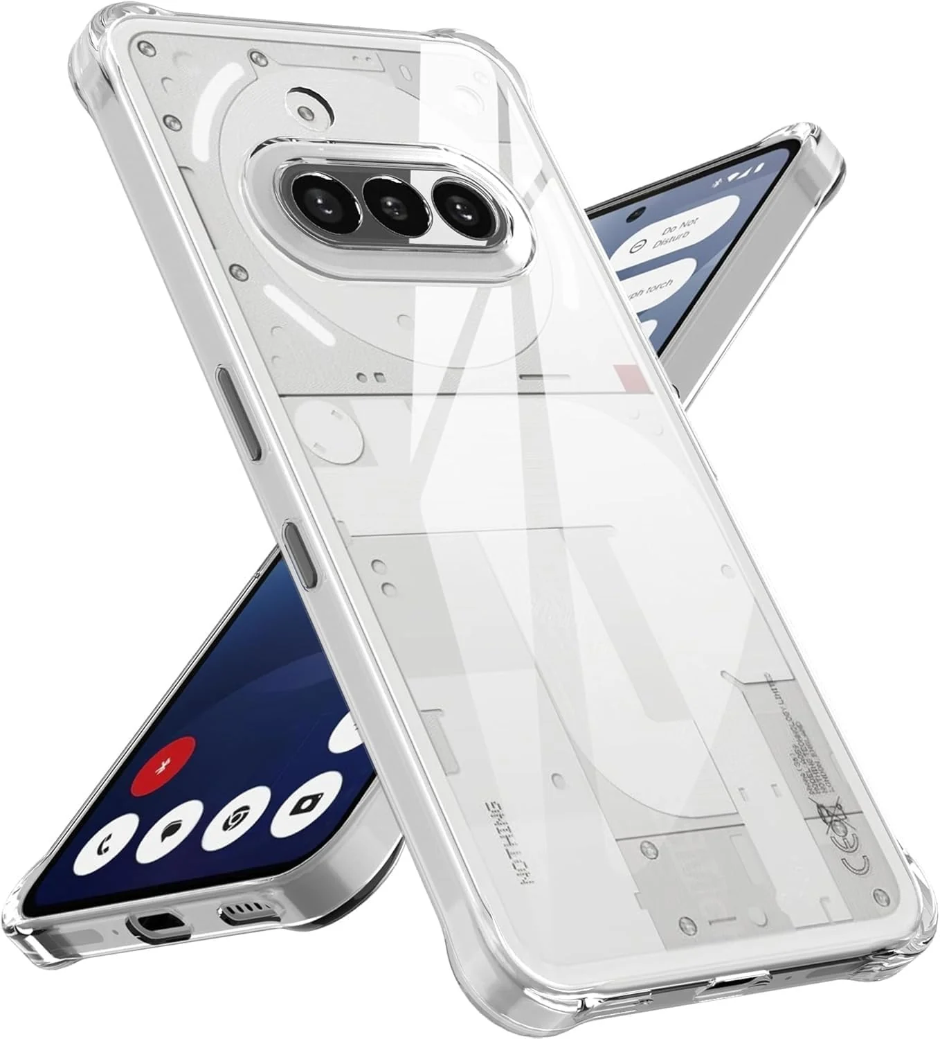 DL3 Mobilak Case Compatible with Nothing Phone 3A, Cover Silicone TPU Gorilla Anti-shock Protector Camera Shockproof Corners - Clear