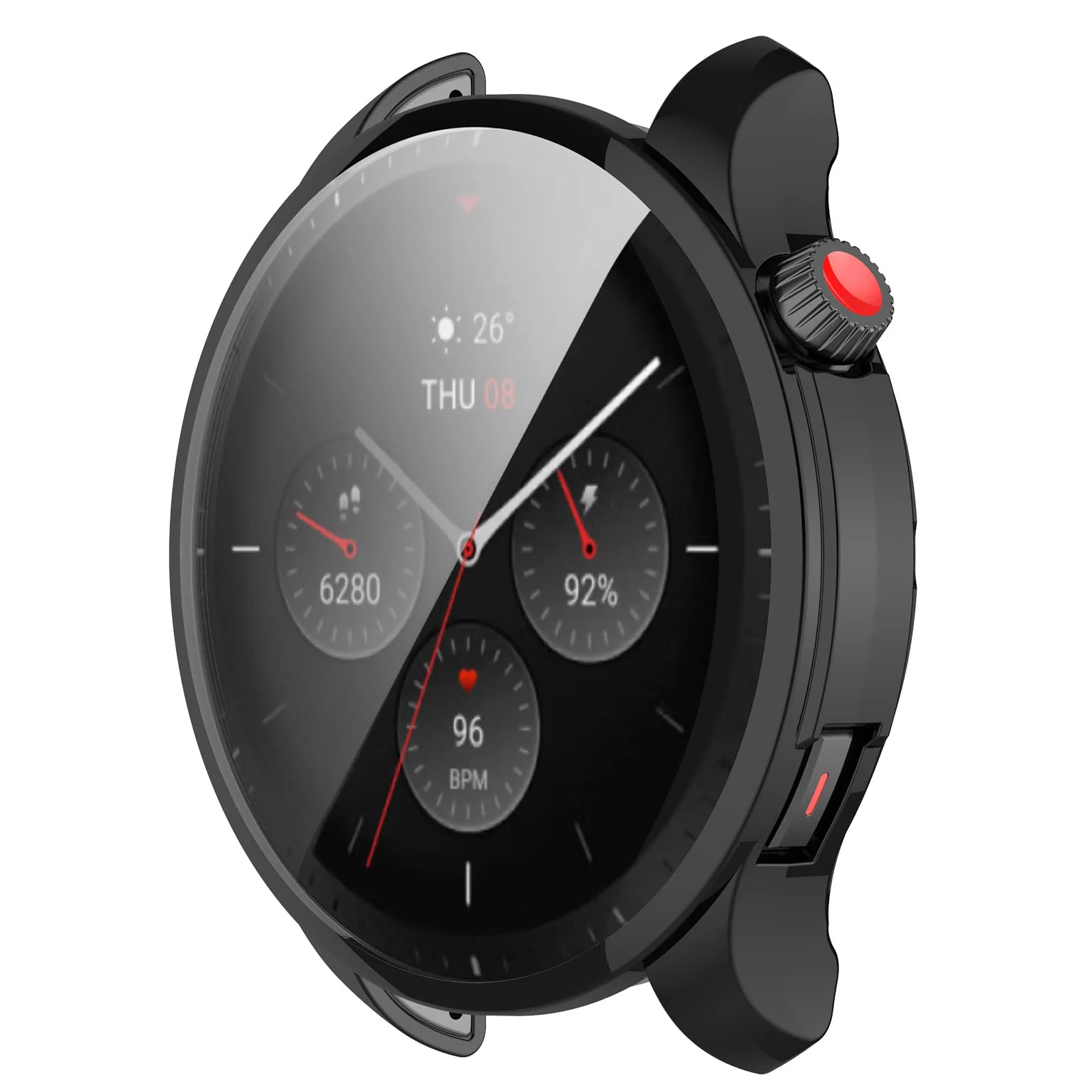 DL3 Mobilak Case Compatible with Amazfit GTR 4 / GTR4 Pro Case Watch Soft TPU Shockproof Cover Slim Guard Thin Bumper Shell Protector - Black