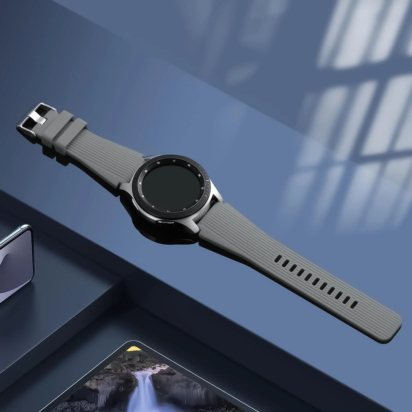 DL3 Mobilak Silicone Sport Band 22MM Xiaomi Redmi Watch 5 Active/5 Lite/Samsung Galaxy Watch 46mm/Watch 3 45mm/Gear S3/Huawei watch (GT6 GT5 GT4 GT3 GT2 GT 46MM)/GT2E/GT5 Pro/GT 6 Pro/Amazfit GTR 3/4 - Gray